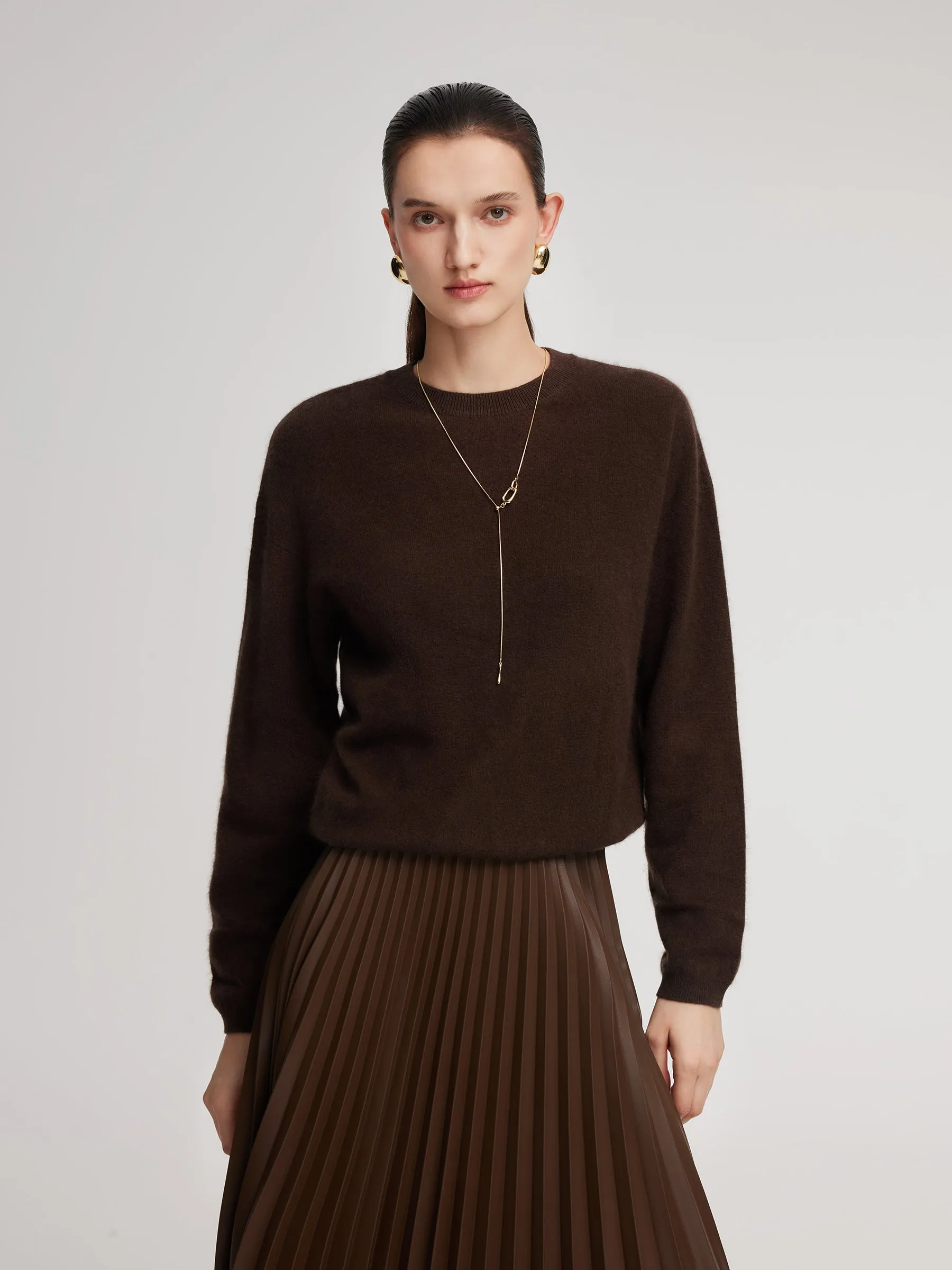 100% Brushed Wool Crew Neck Women Sweater sold by Goelia