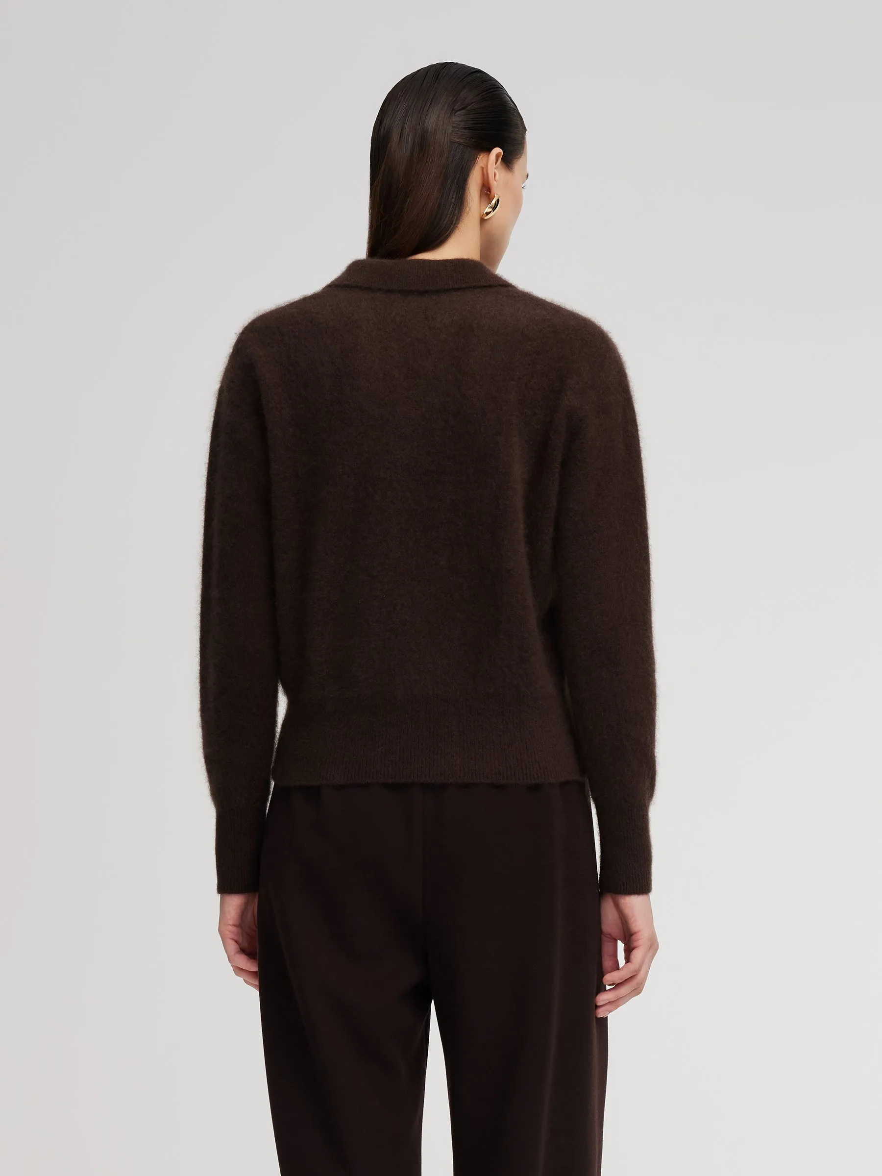 100% Brushed Wool Johnny-Collar Women Sweater sold by Goelia product image thumbnail 4