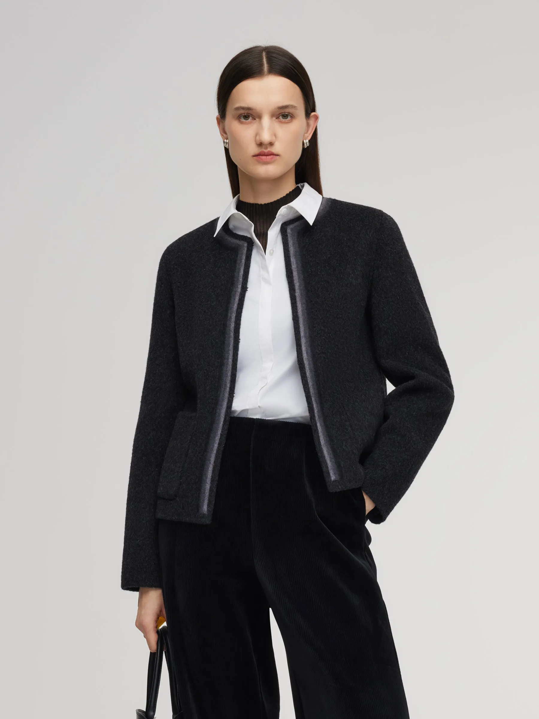 Camel Hair Wool Mulberry Silk Blend Women Jacket sold by Goelia