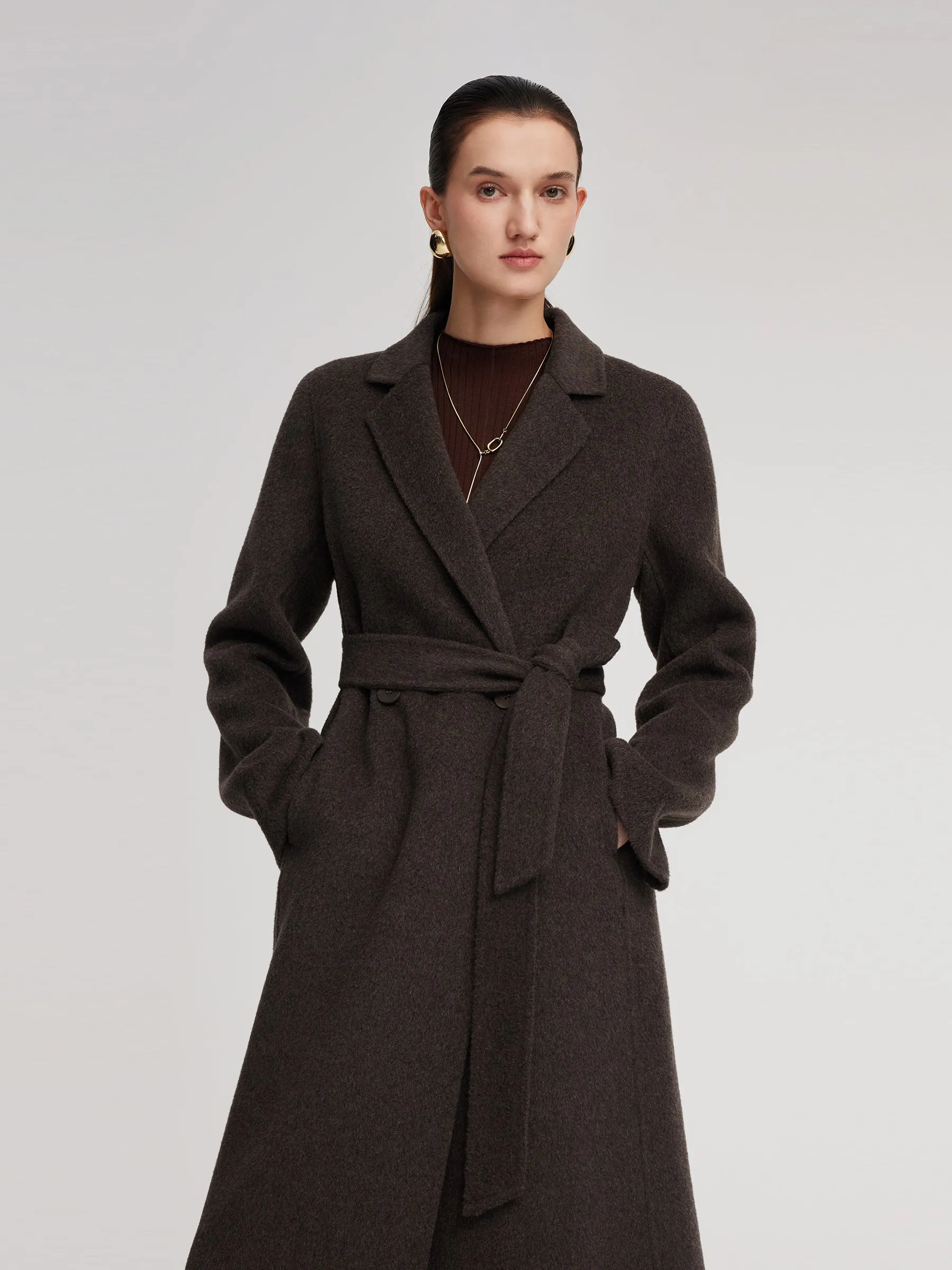 Camel Hair Wool Blend Women Wrap Overcoat sold by Goelia product image thumbnail 3
