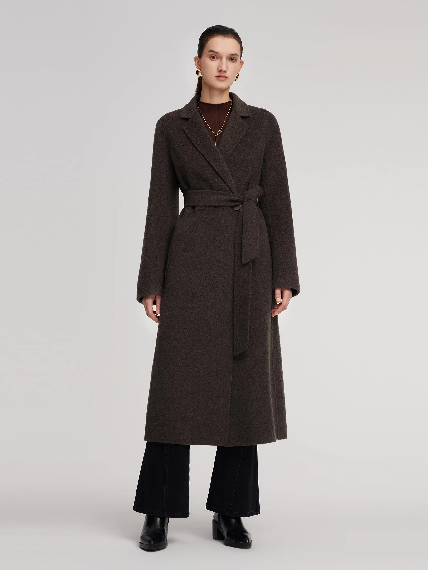 Camel Hair Wool Blend Women Wrap Overcoat sold by Goelia
