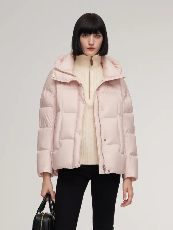 Cocoon Windproof Zip-Up Hooded Goose Down Jacket sold by Goelia