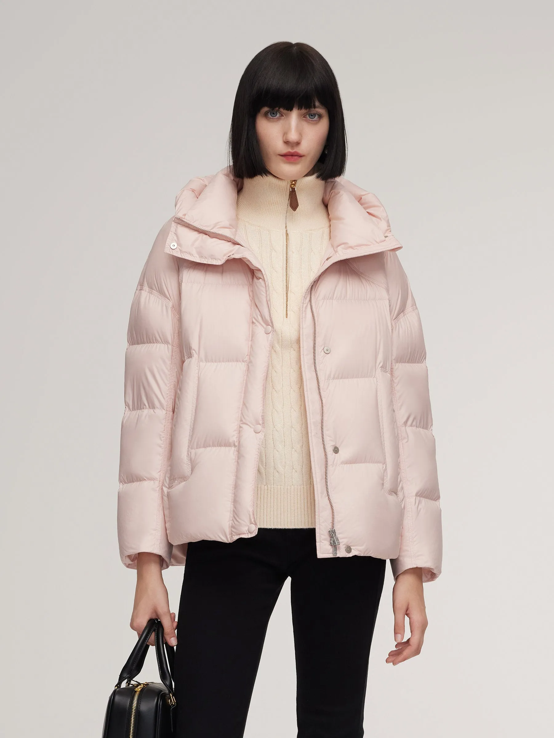 Cocoon Windproof Zip-Up Hooded Goose Down Jacket sold by Goelia