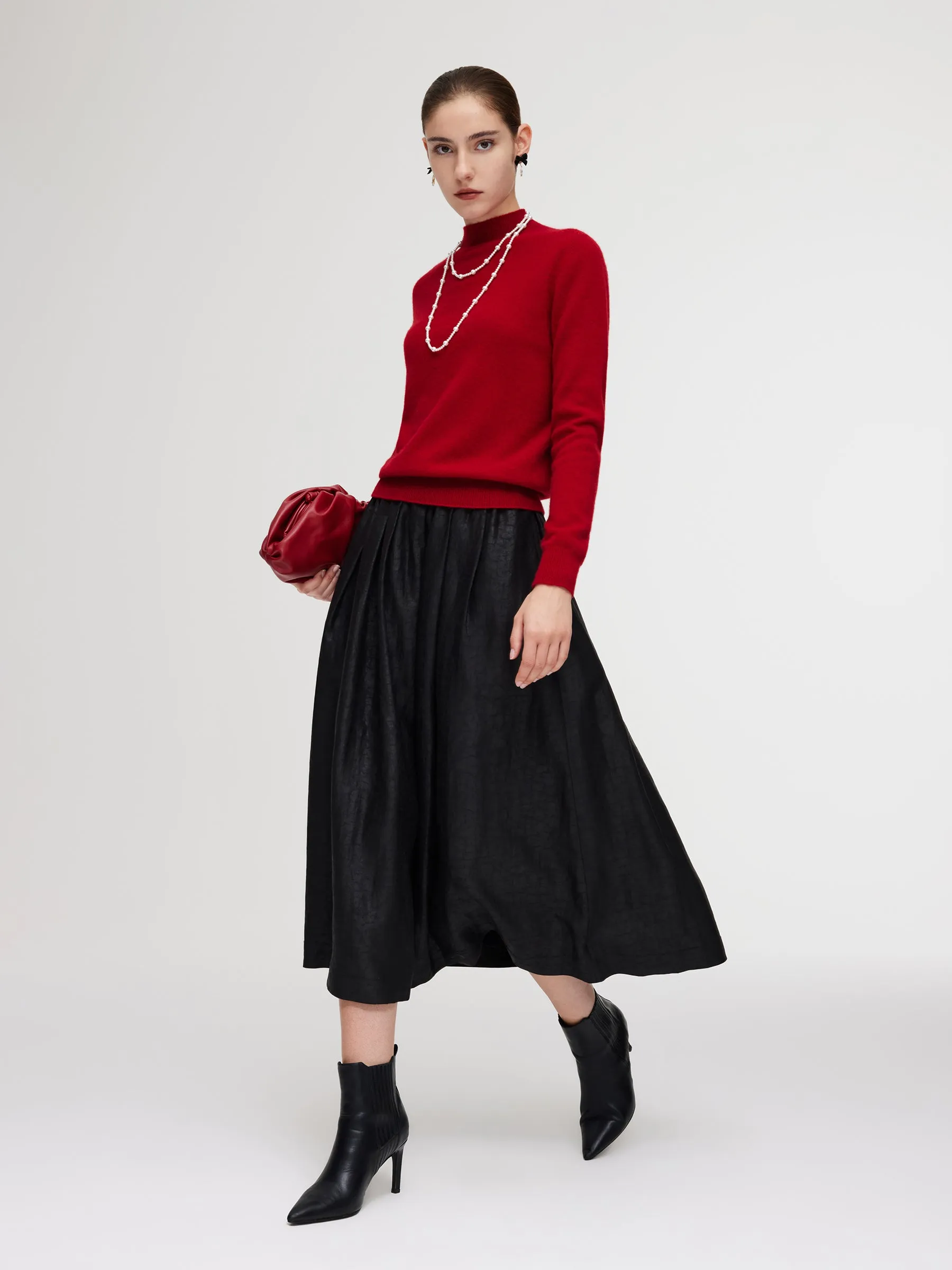 100% Cashmere Mock Neck Women Sweater sold by Goelia product image thumbnail 3