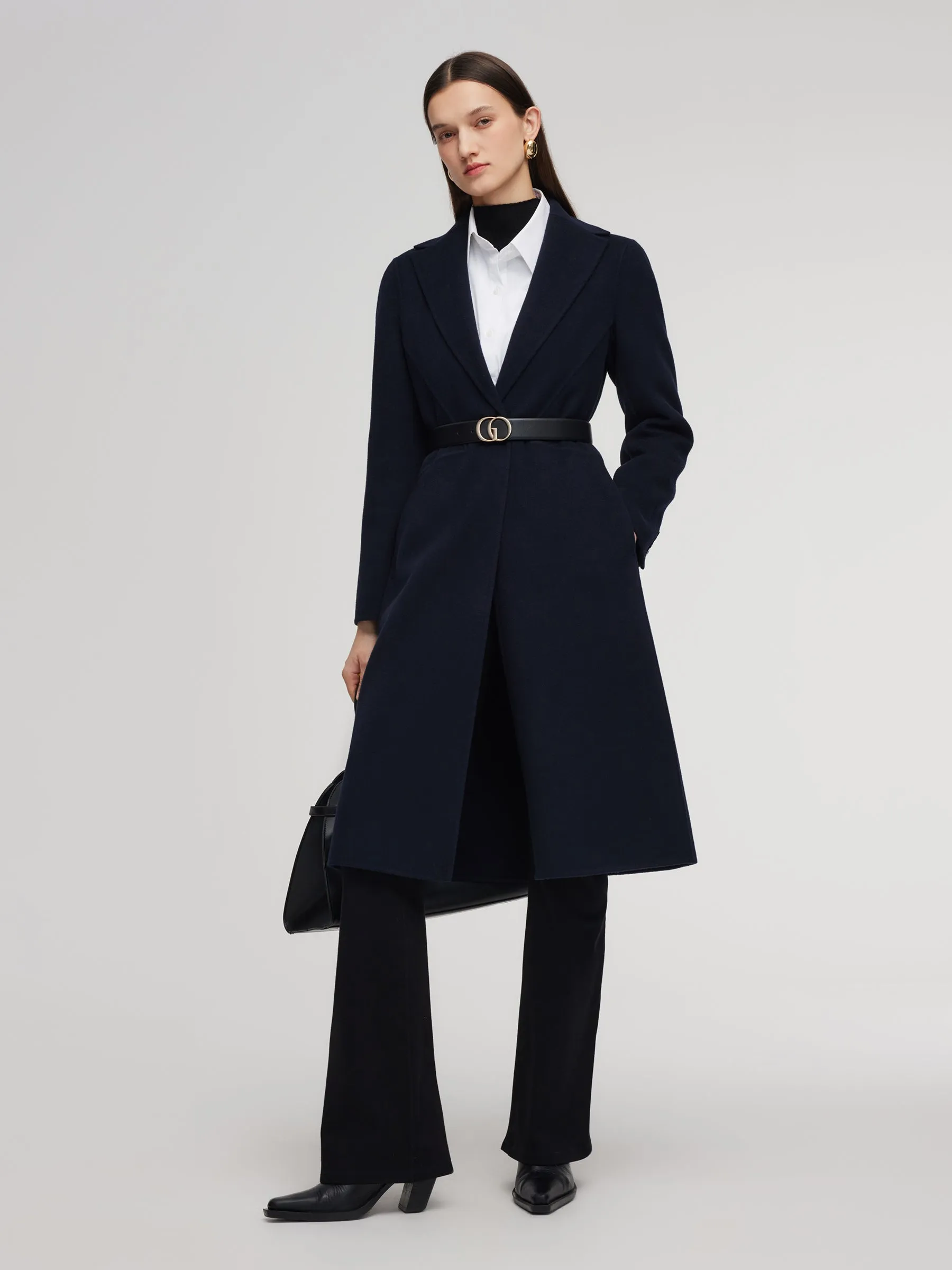 100% Wool Double-Faced Gathered Waist Women Overcoat sold by Goelia product image thumbnail 4