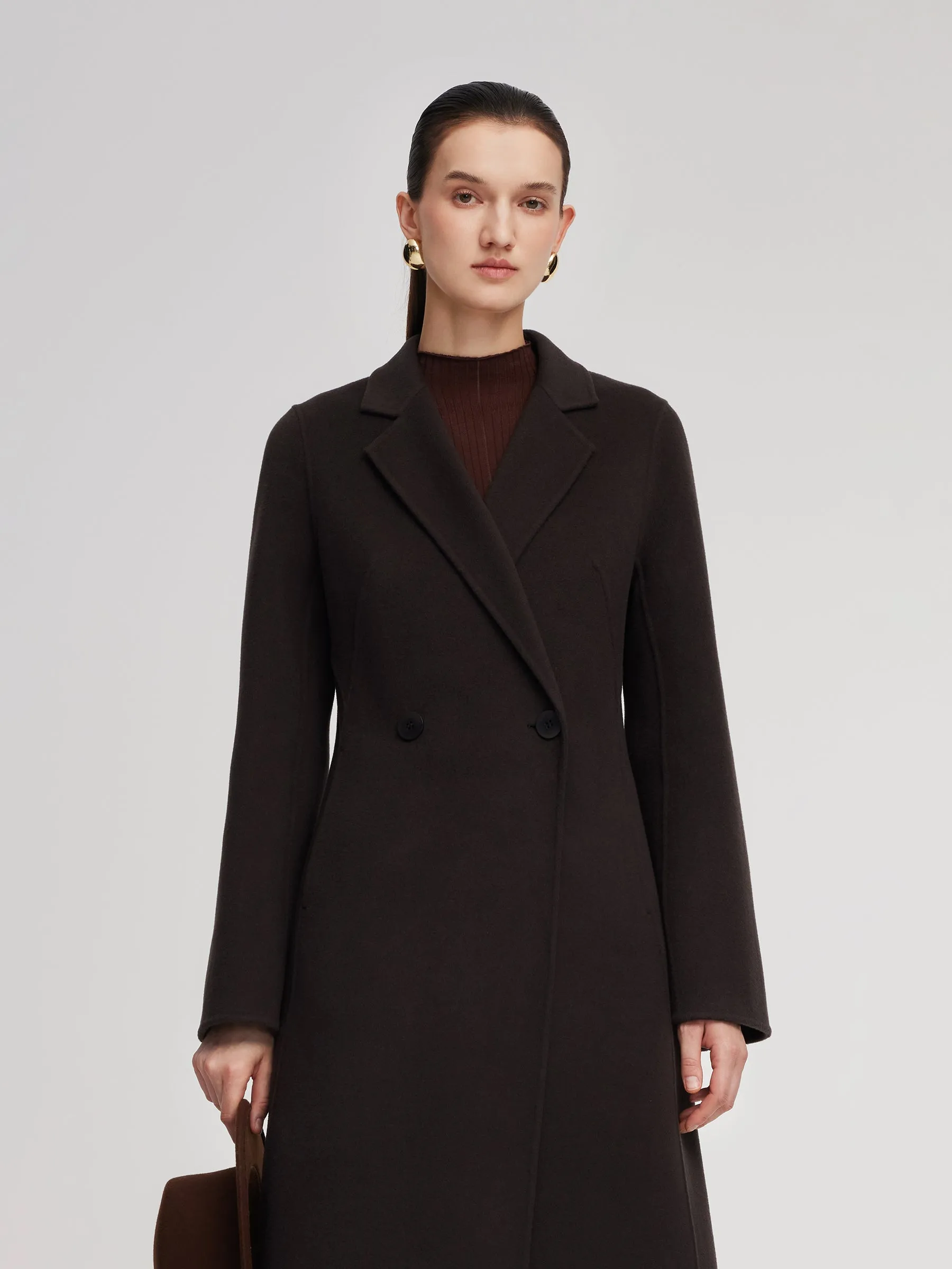 Cashmere Wool Blend Gathered Waist Women Overcoat sold by Goelia product image thumbnail 3