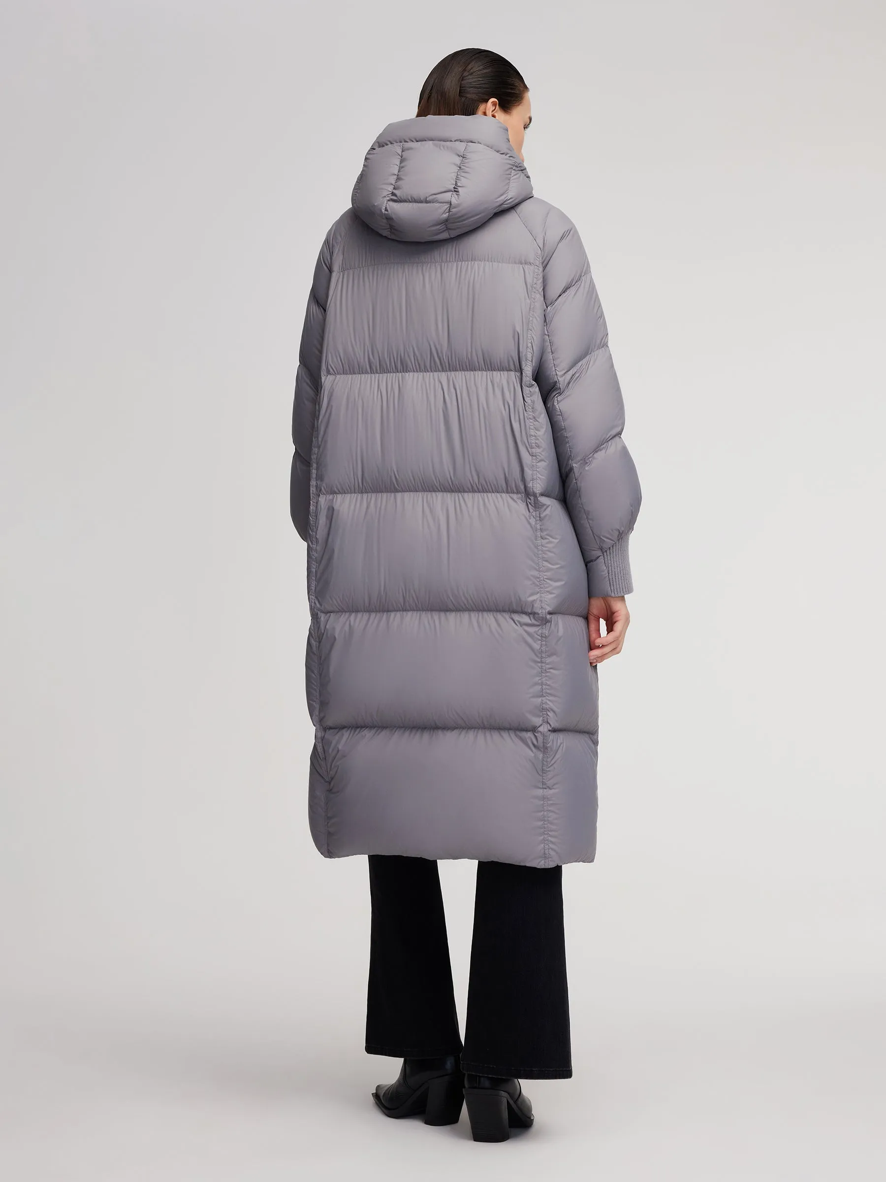 Lightweight Windproof Hooded Long Goose Down Coat sold by Goelia product image thumbnail 3