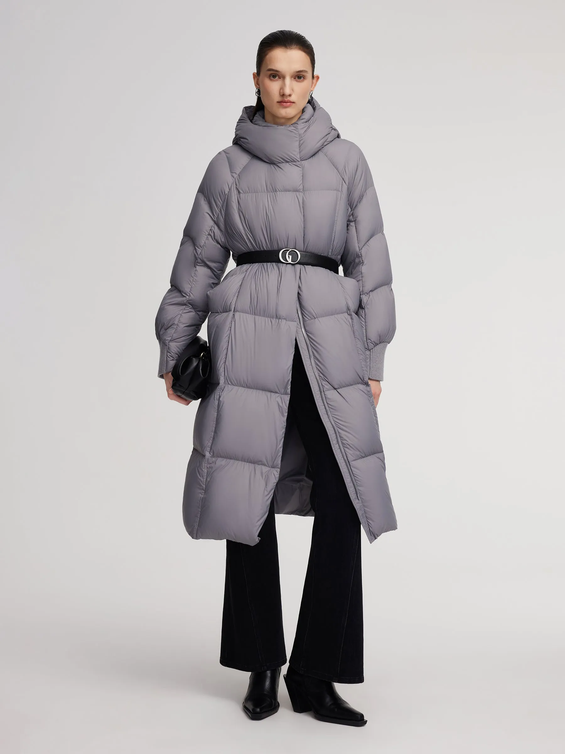 Lightweight Windproof Hooded Long Goose Down Coat sold by Goelia product image thumbnail 4