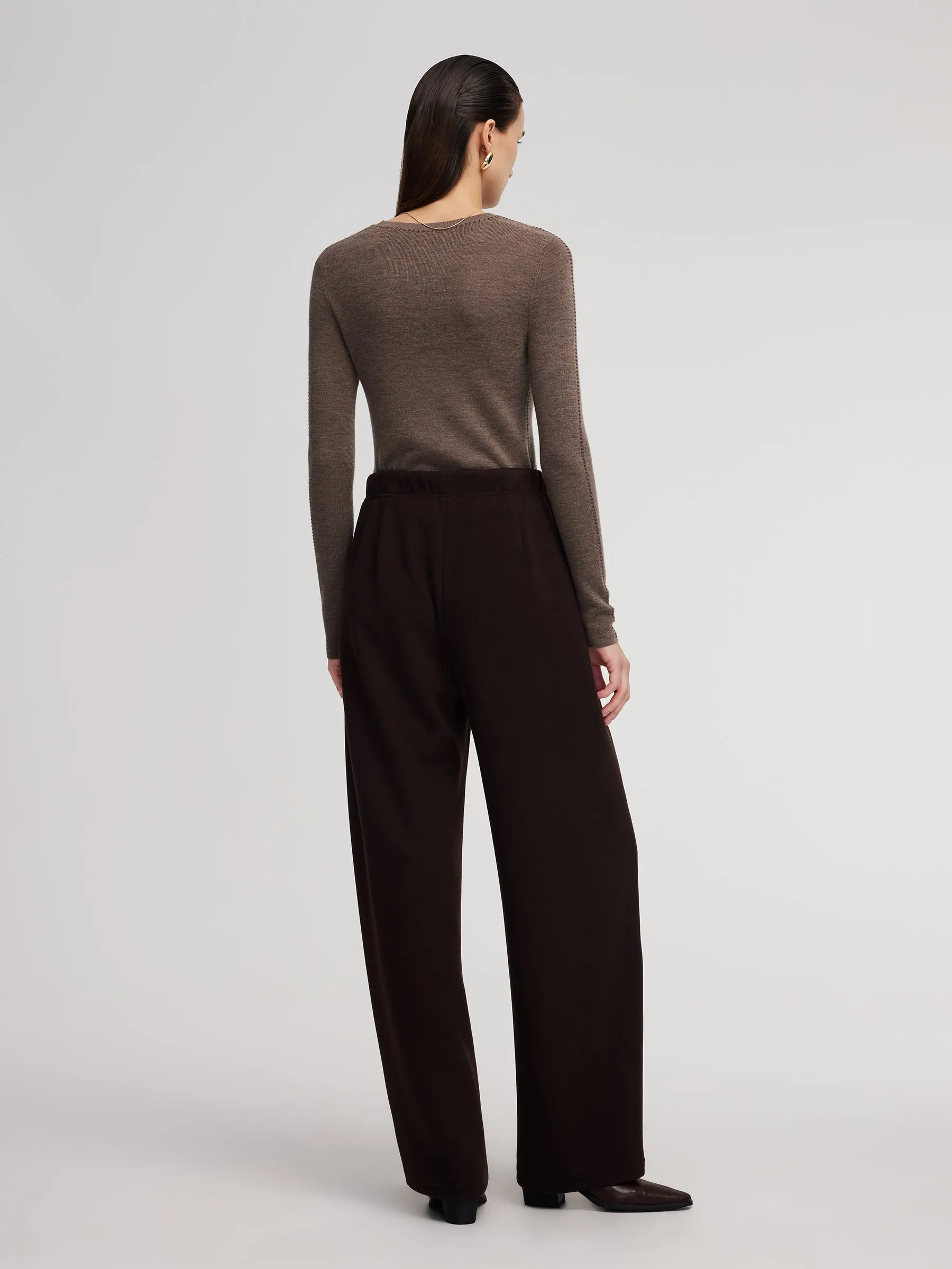 Elastic Waist Women Curved Leg Pants sold by Goelia product image thumbnail 4