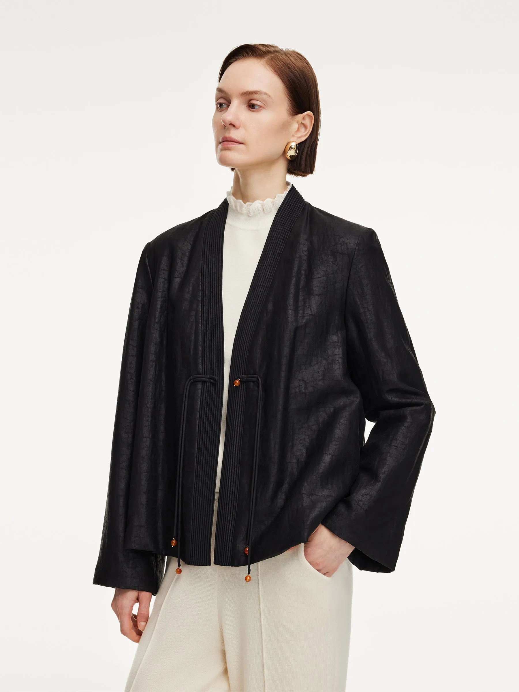 18MM Gambiered Canton Gauze Women Quilted Jacket sold by Goelia product image thumbnail 4