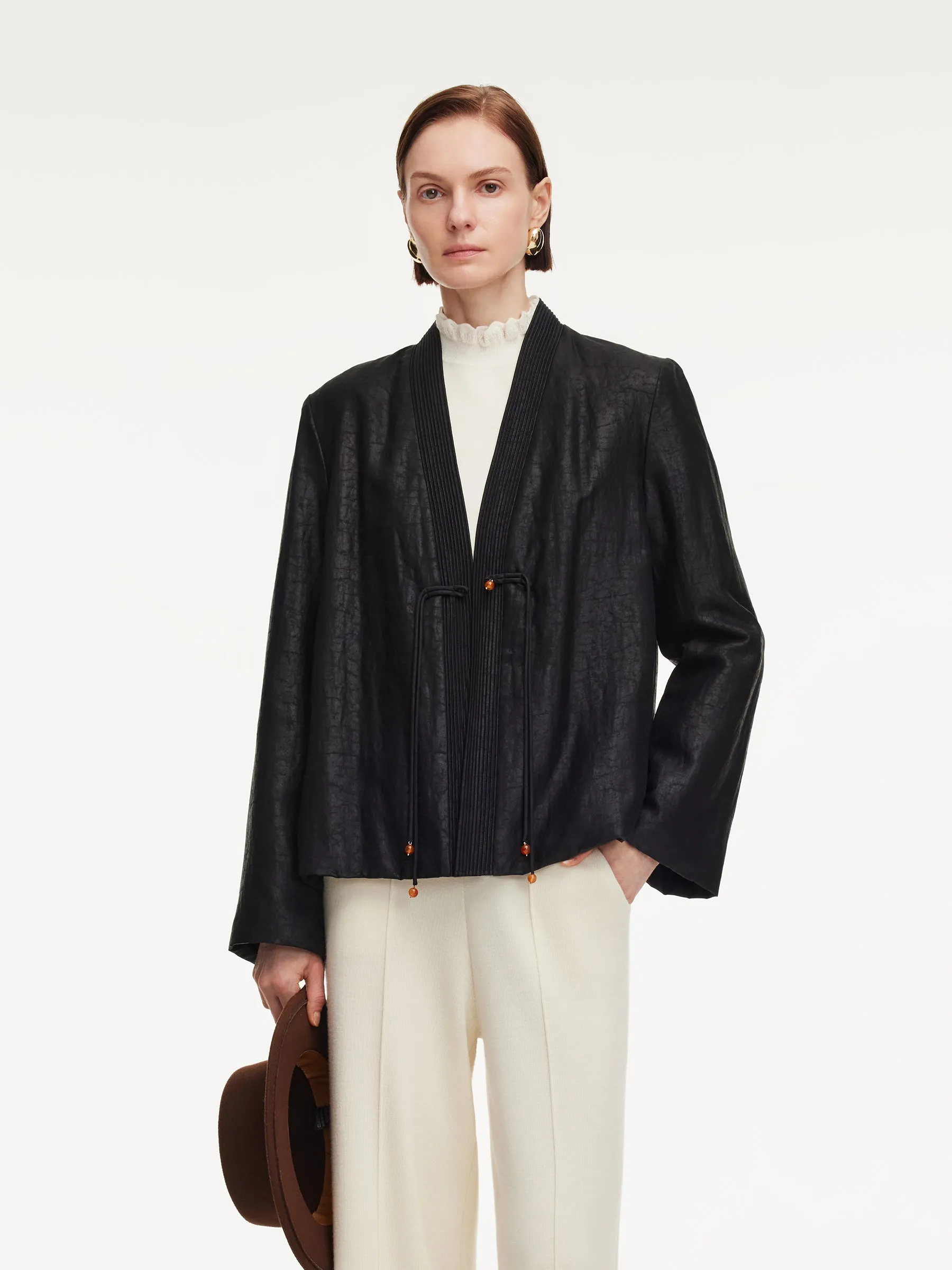 18MM Gambiered Canton Gauze Women Quilted Jacket sold by Goelia