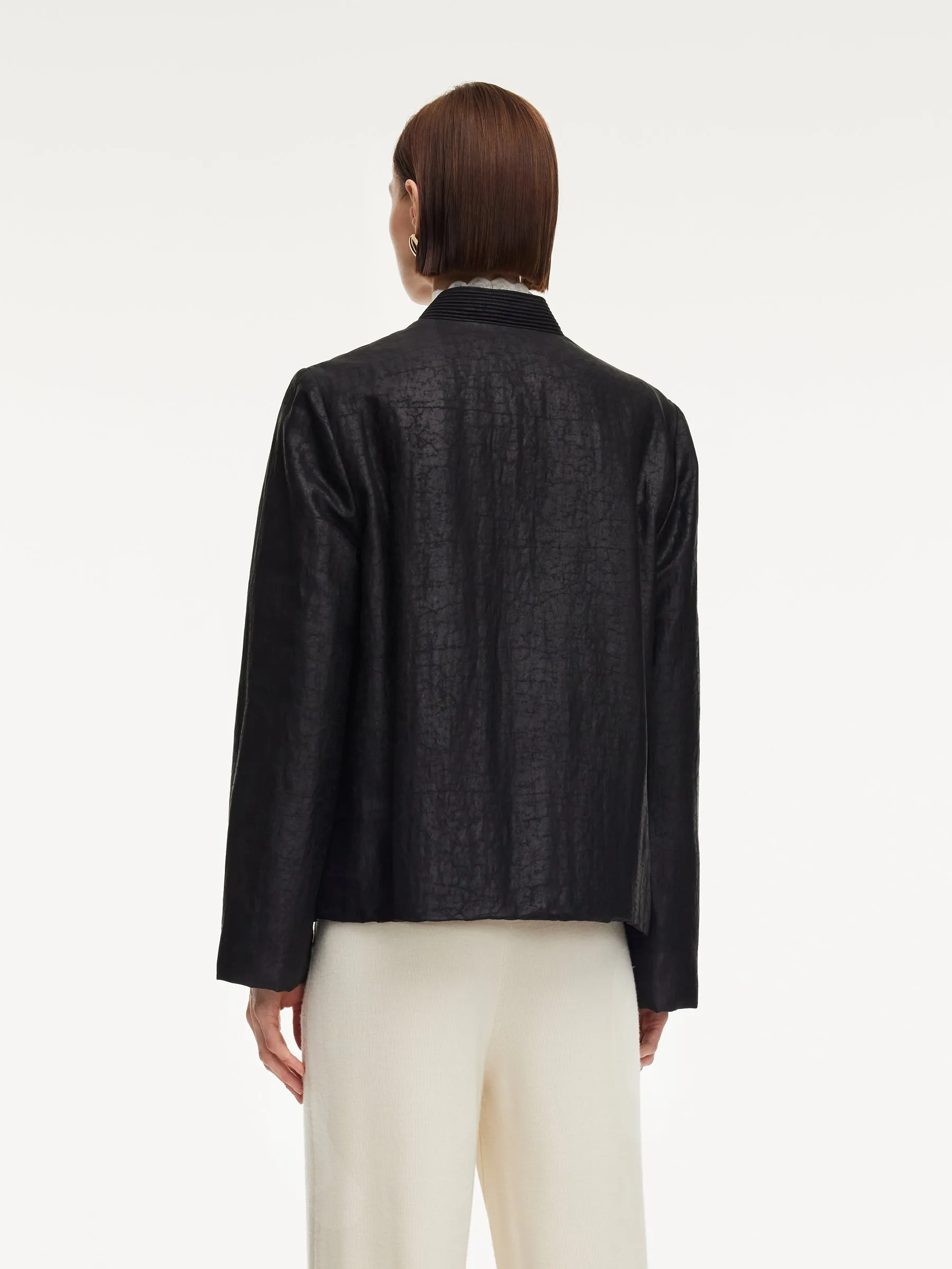 18MM Gambiered Canton Gauze Women Quilted Jacket sold by Goelia product image thumbnail 3