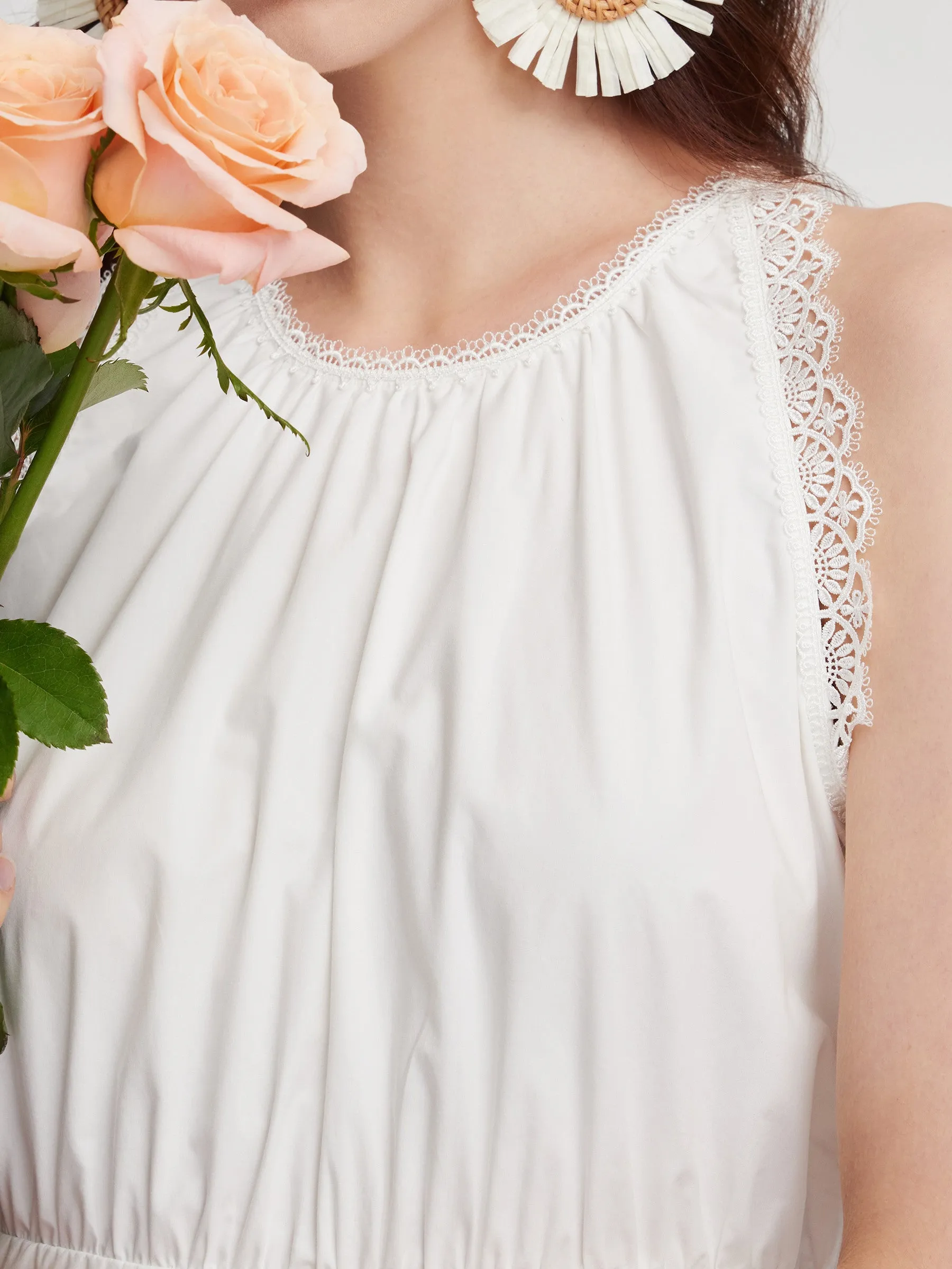 100% Cotton A-Line Women Maxi Vest Dress sold by Goelia product image thumbnail 5