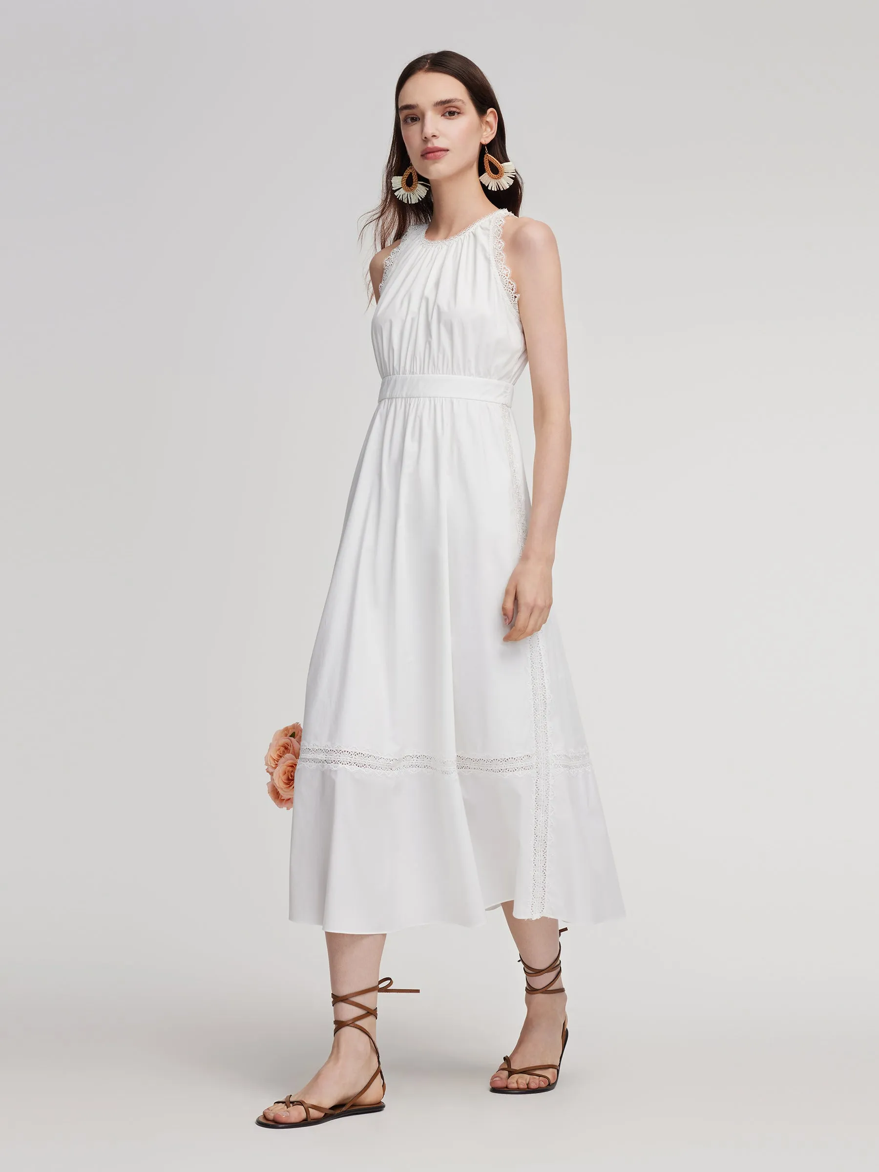 100% Cotton A-Line Women Maxi Vest Dress sold by Goelia product image thumbnail 4