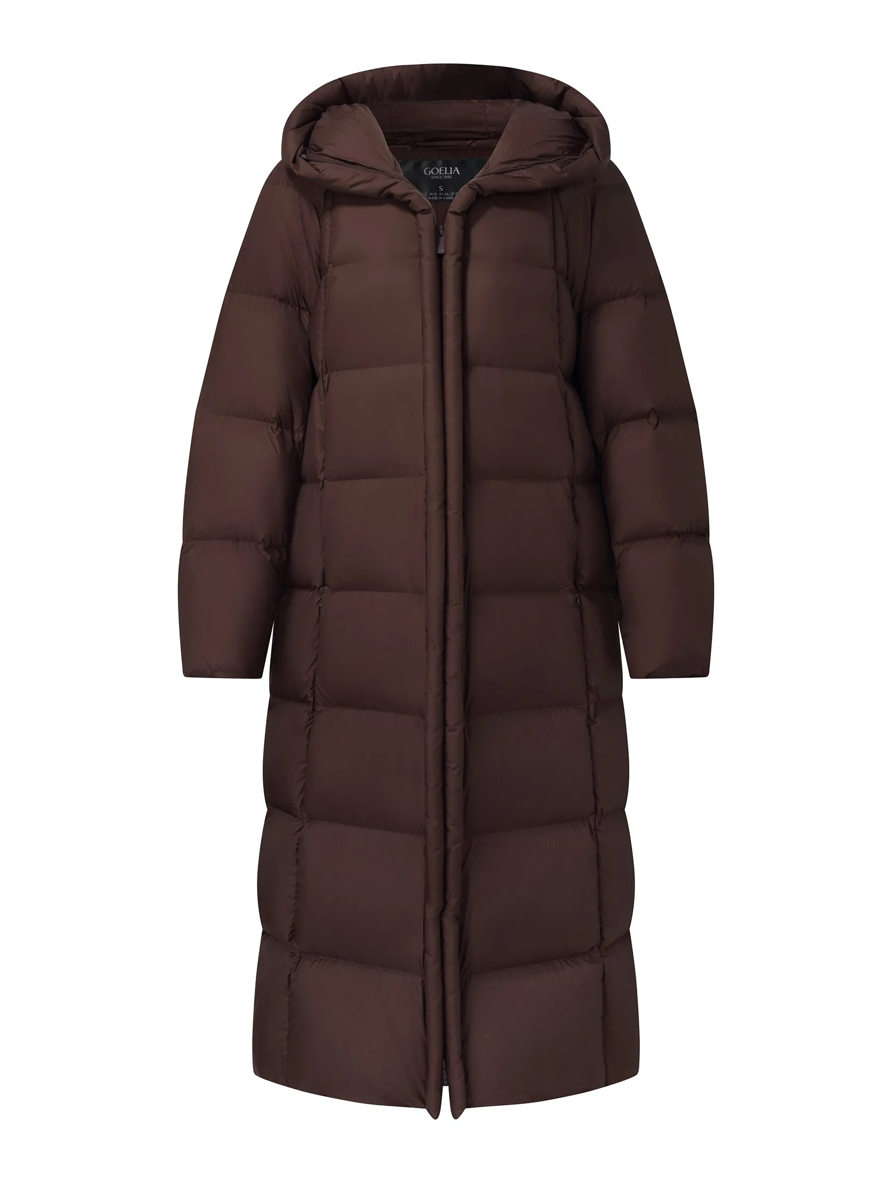 Cocoon Hooded Long Goose Down Puffer Coat sold by Goelia