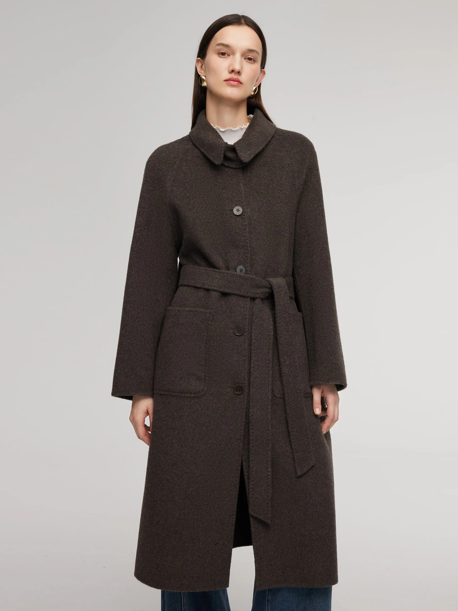 Wool Camel Hair Blend Double-Faced Women Wrap Overcoat sold by Goelia product image thumbnail 5