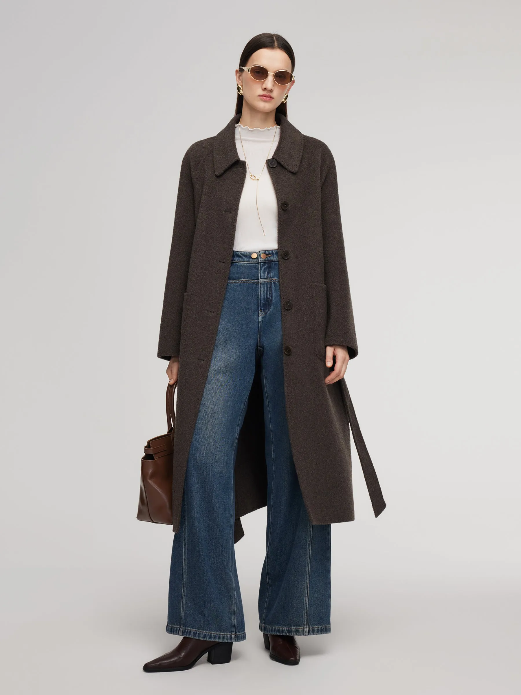 Wool Camel Hair Blend Double-Faced Women Wrap Overcoat sold by Goelia product image thumbnail 2