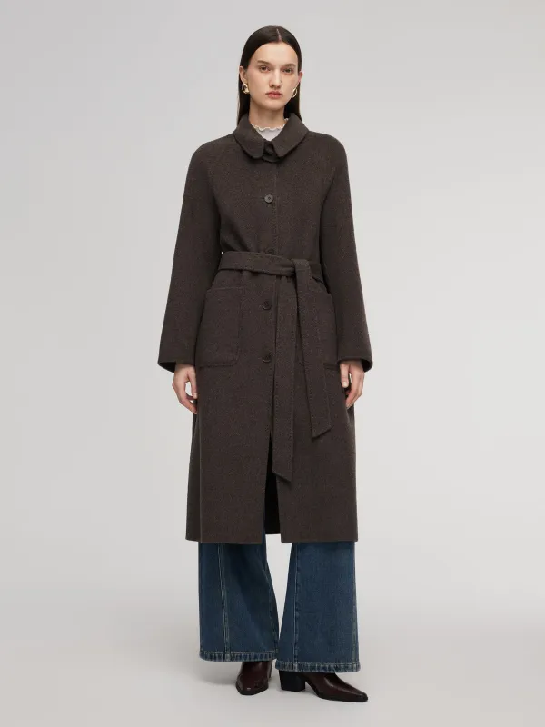 [Preview] Wool Camel Hair Blend Double-Faced Women Wrap Overcoat sold by Goelia