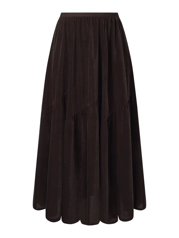 Velvet A-Line Elastic Waist Women Skirt sold by Goelia