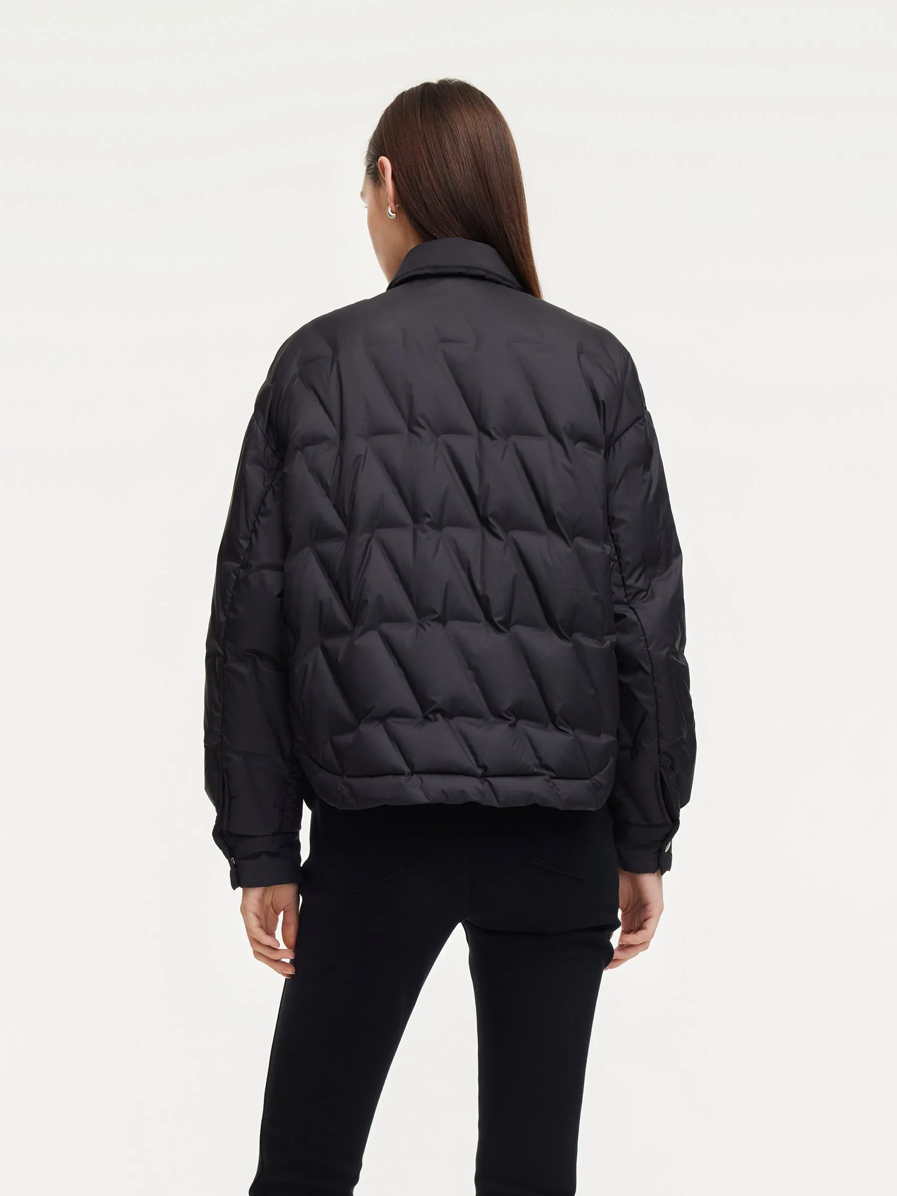 Drawstring Hem Shirt Collar Goose Down Jacket sold by Goelia product image thumbnail 4