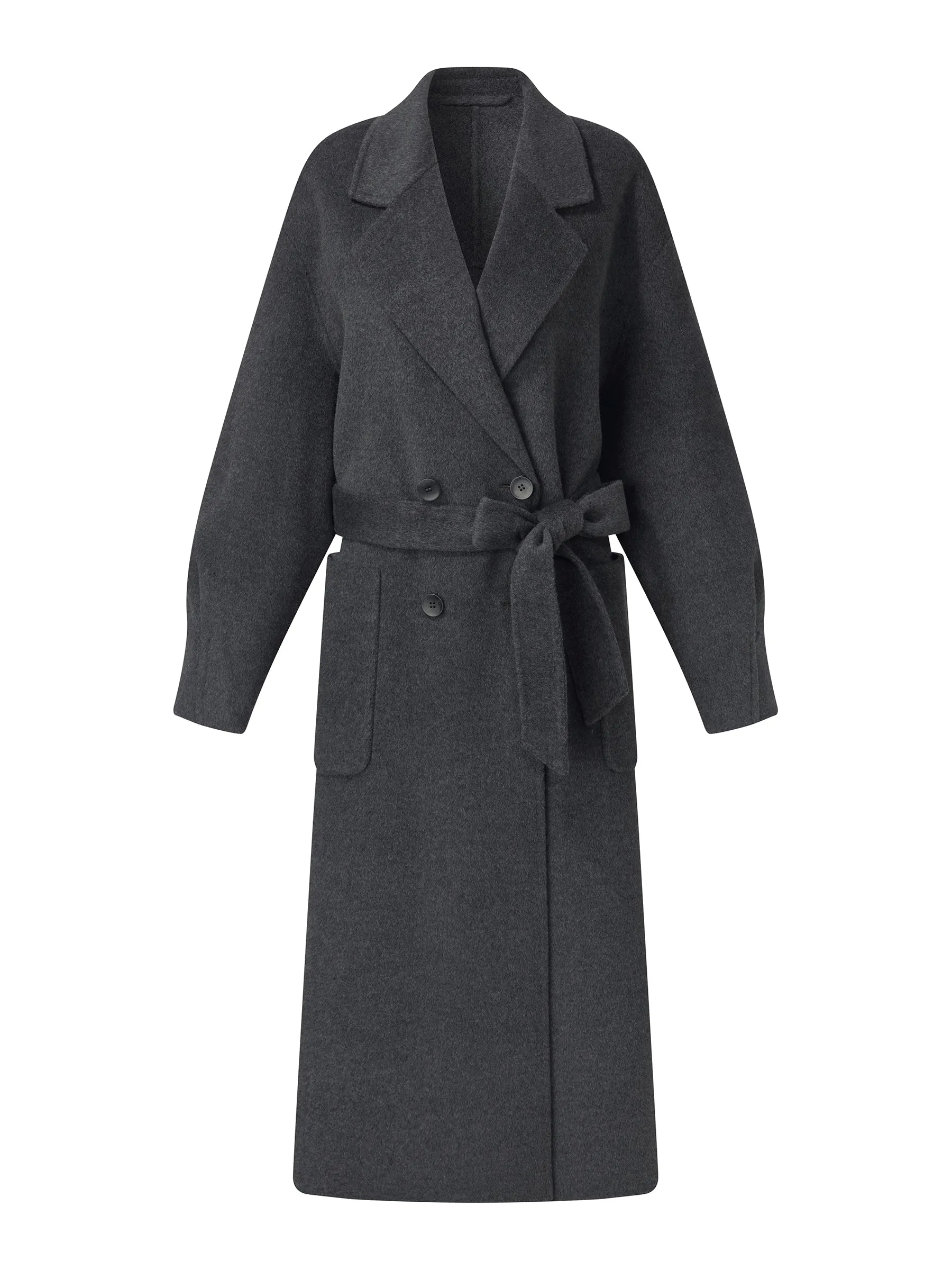 100% Wool Double-Faced Women Wrap Overcoat sold by Goelia