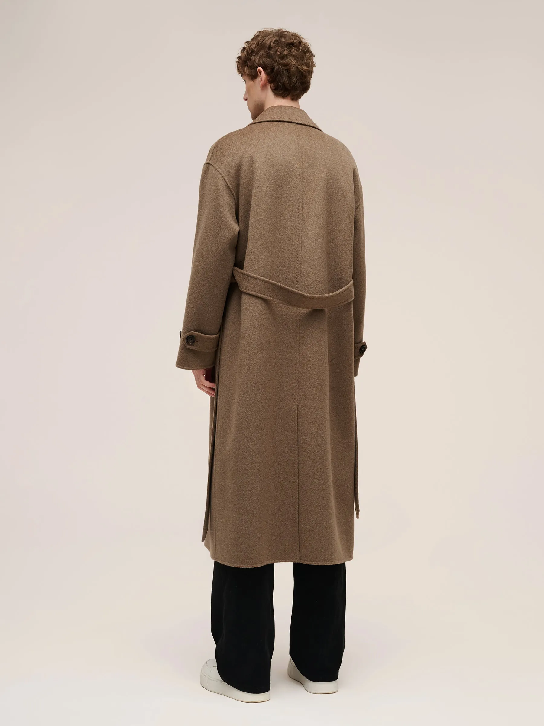 Cashmere Wool Blend Double-Faced Unisex Wrap Overcoat sold by Goelia product image thumbnail 5