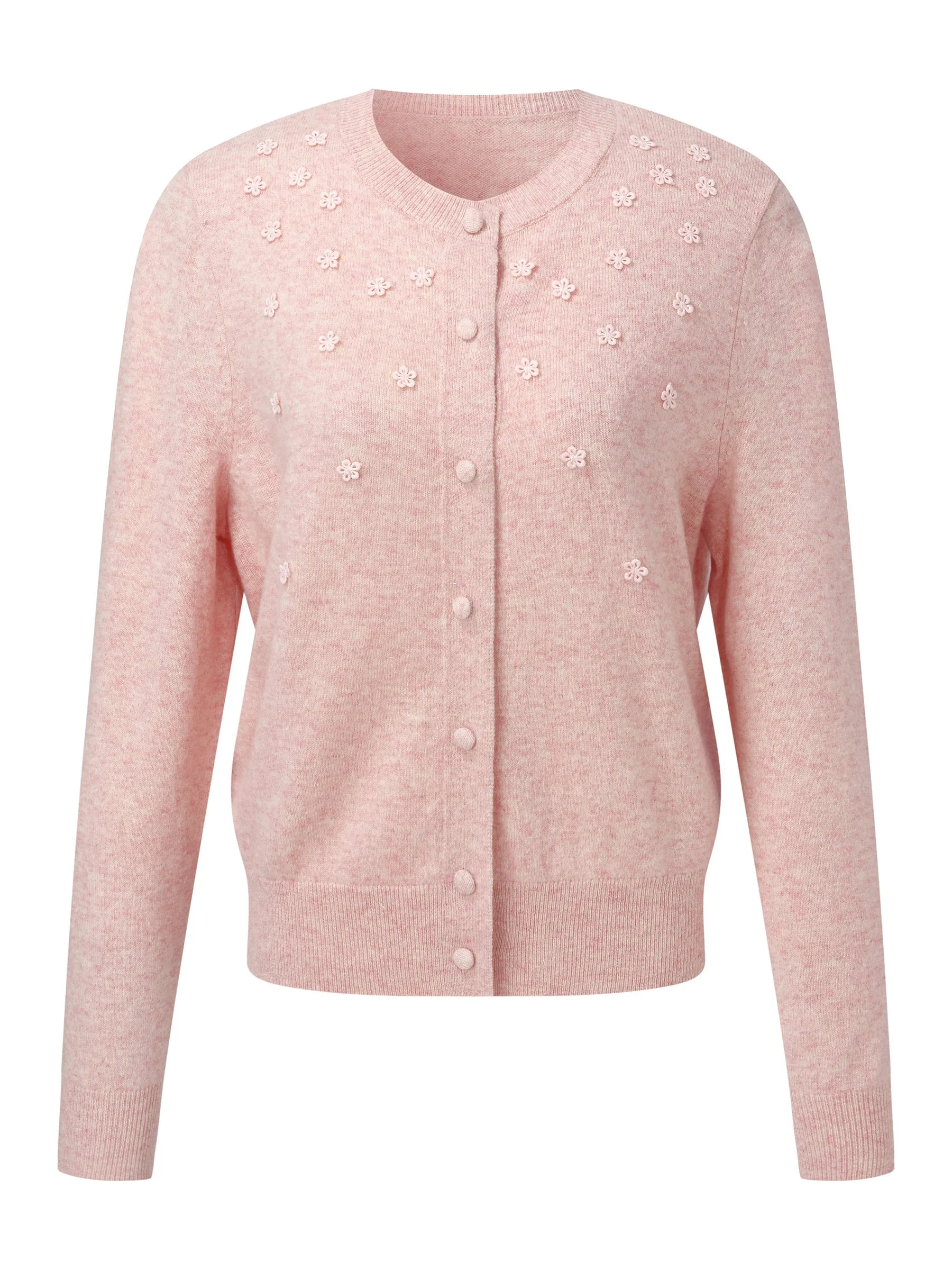 100% Wool Floral Women Cardigan sold by Goelia