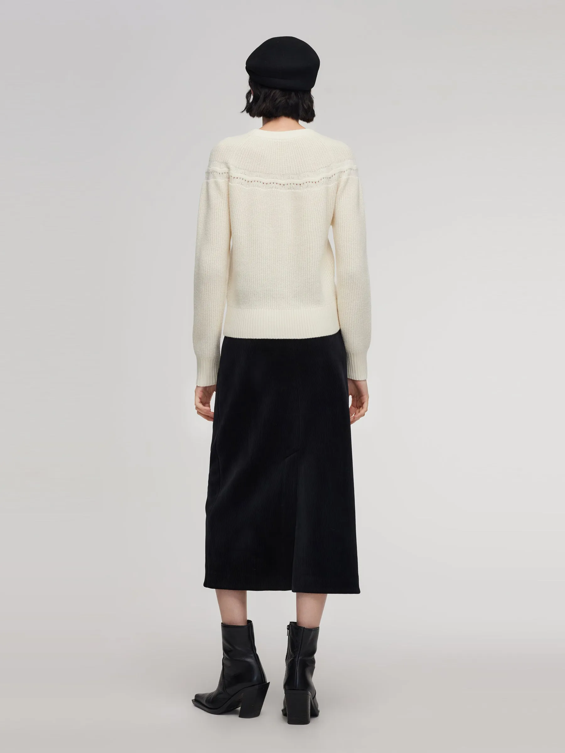 Velvet Ribbed Knit Women Column Skirt sold by Goelia product image thumbnail 4