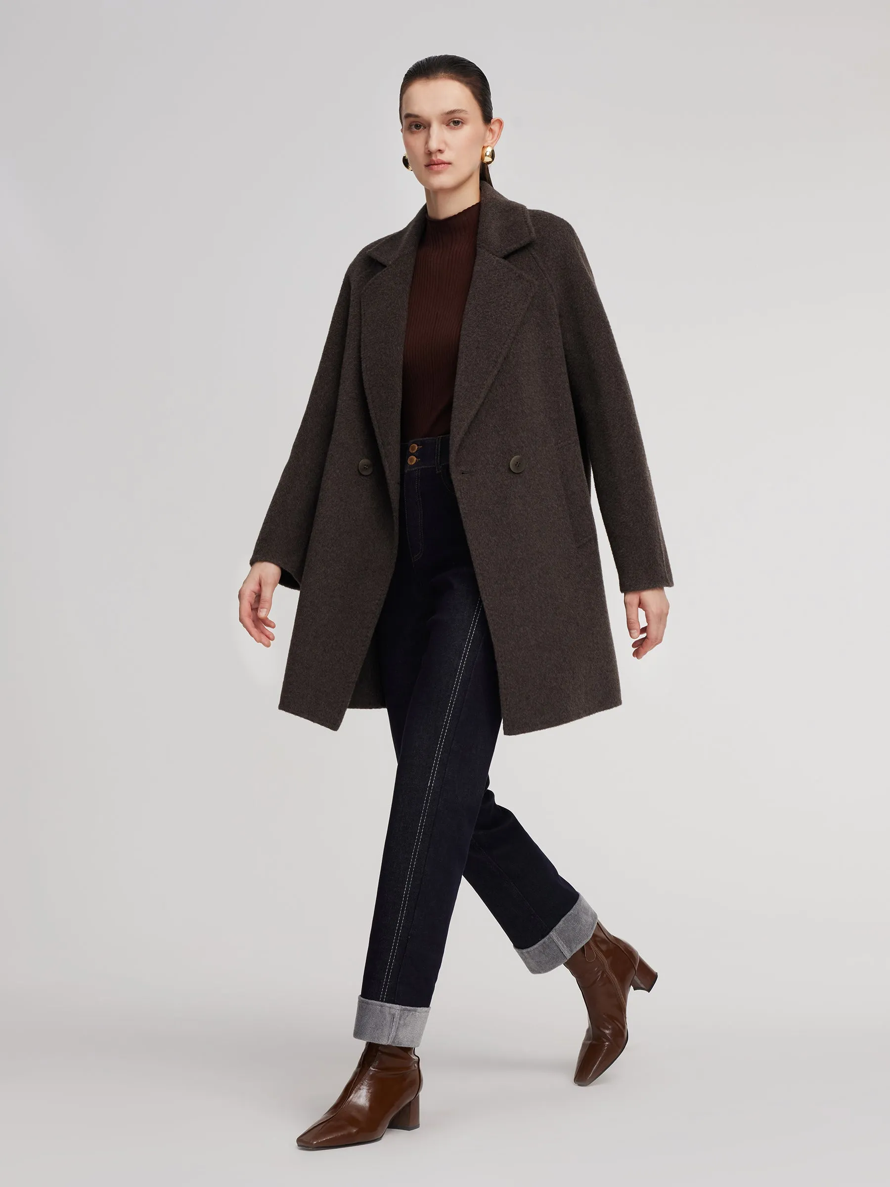 Wool Camel Hair Blend Double-Faced Women Coat sold by Goelia product image thumbnail 3