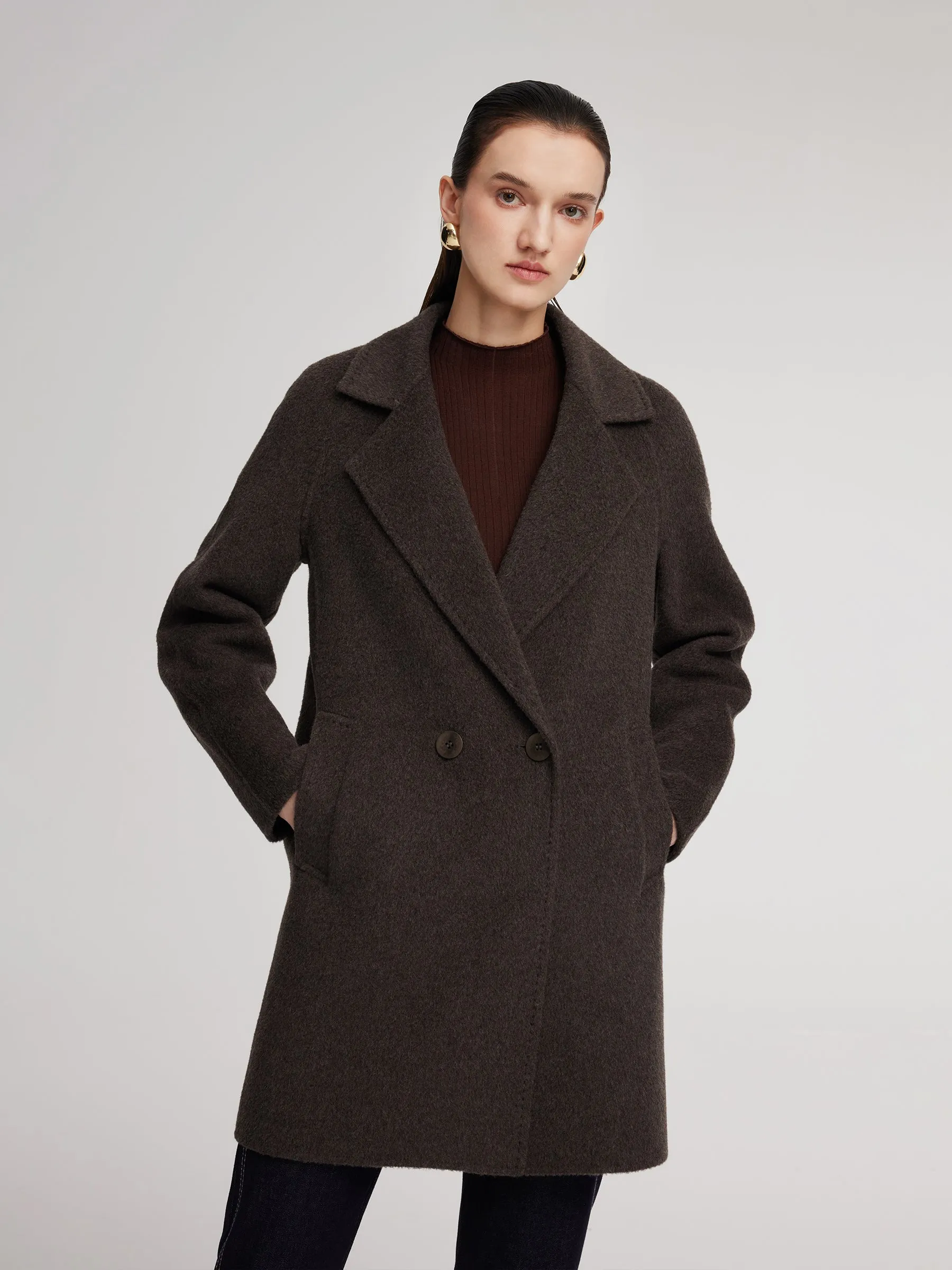 Wool Camel Hair Blend Double-Faced Women Coat sold by Goelia