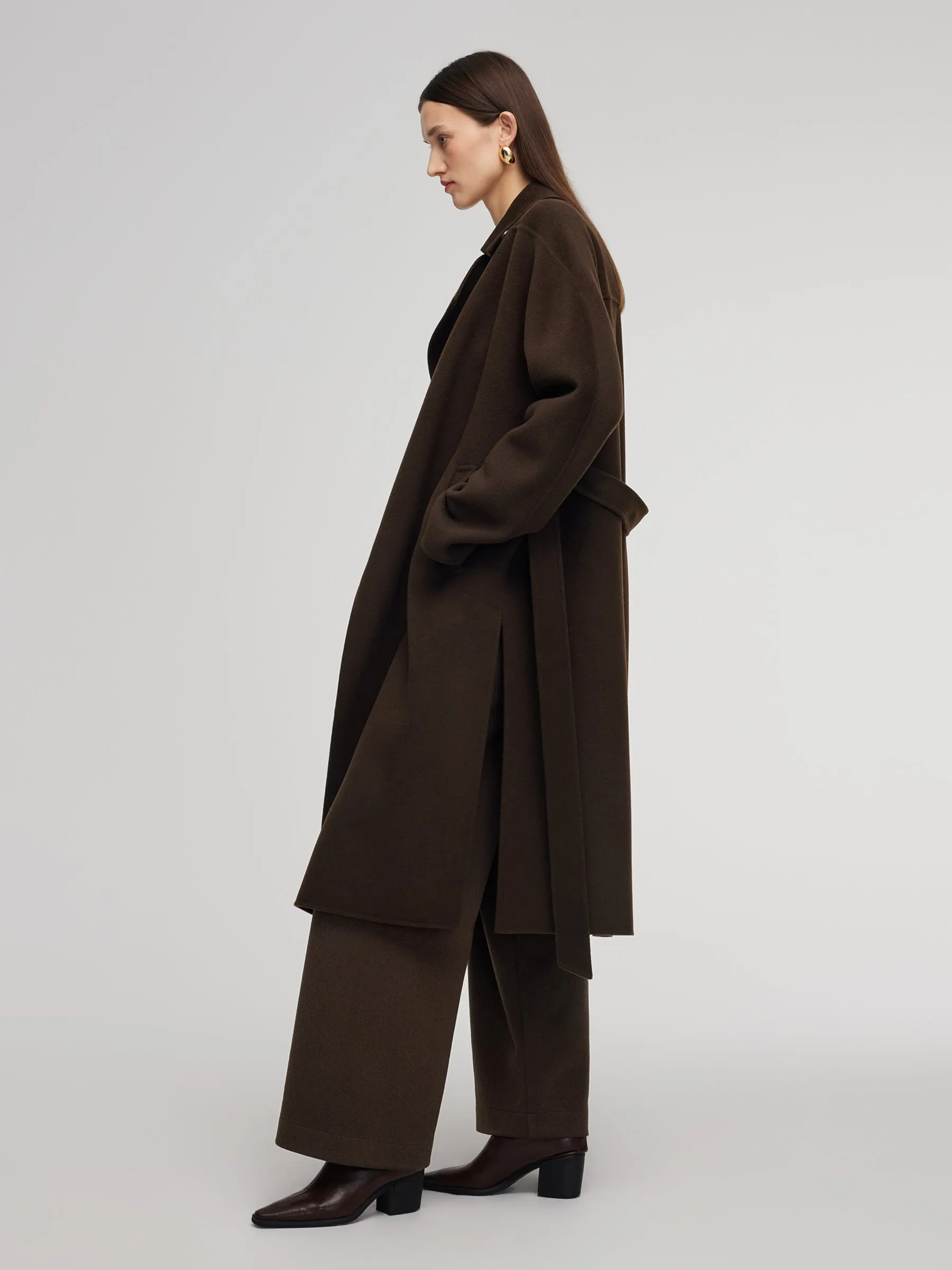 100% Wool Double-Faced Women Wrap Overcoat sold by Goelia product image thumbnail 4