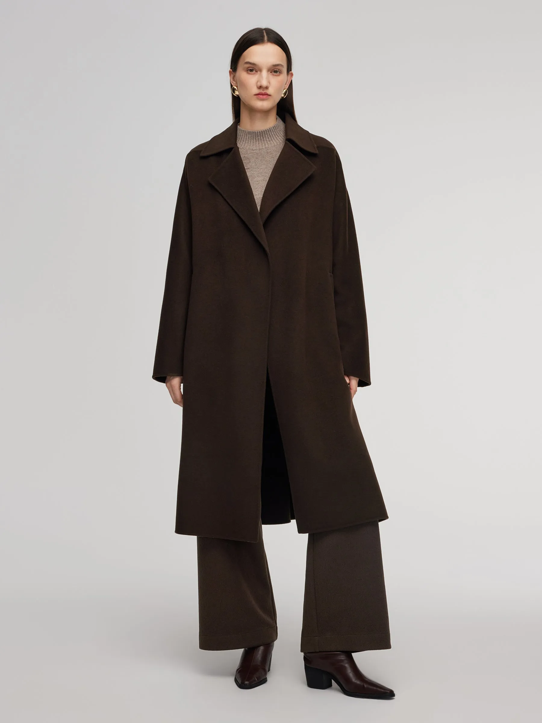 100% Wool Double-Faced Women Wrap Overcoat sold by Goelia product image thumbnail 3