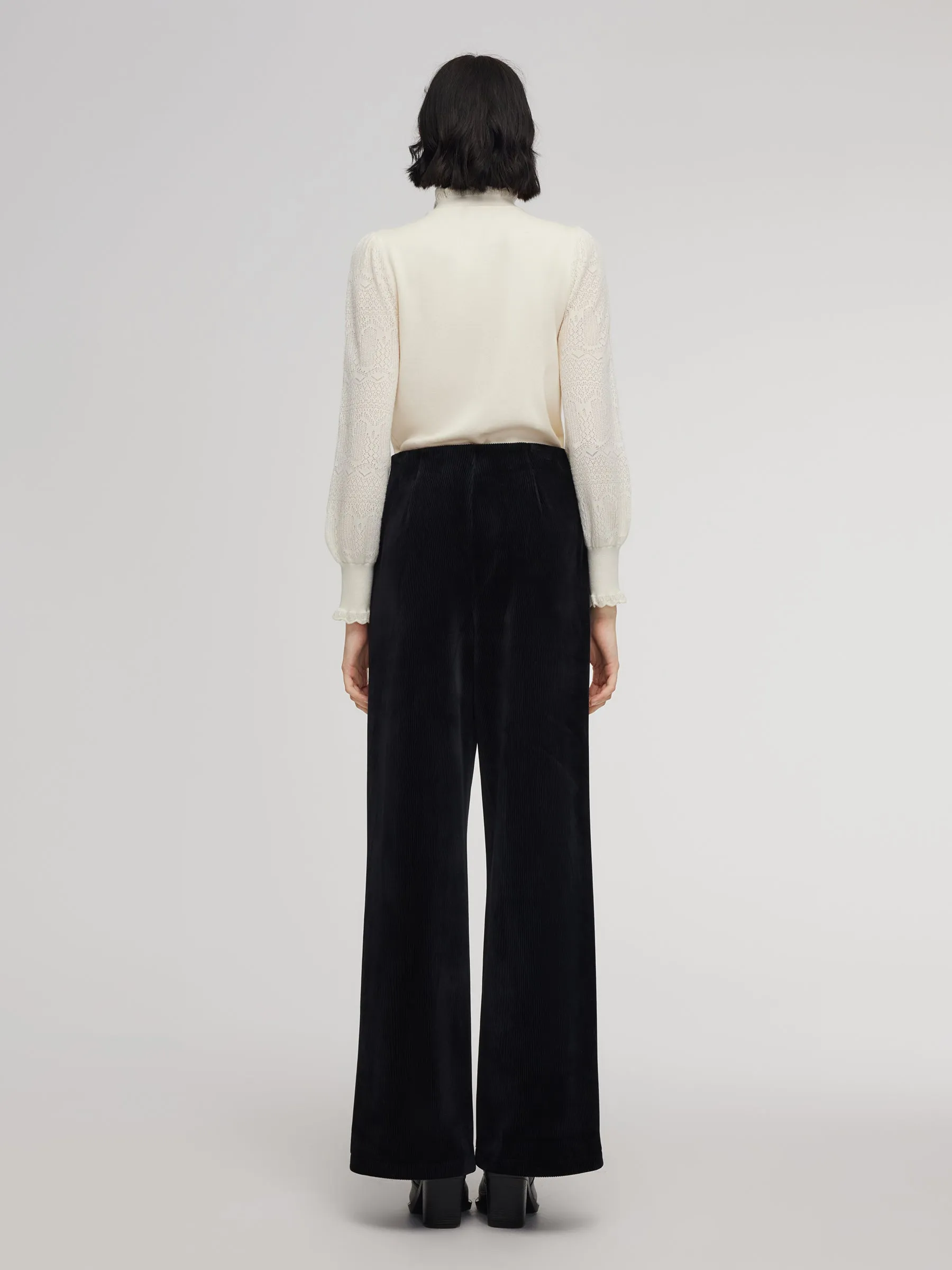 Velvet Ribbed Knit Women Loose Straight Leg Pants sold by Goelia product image thumbnail 3