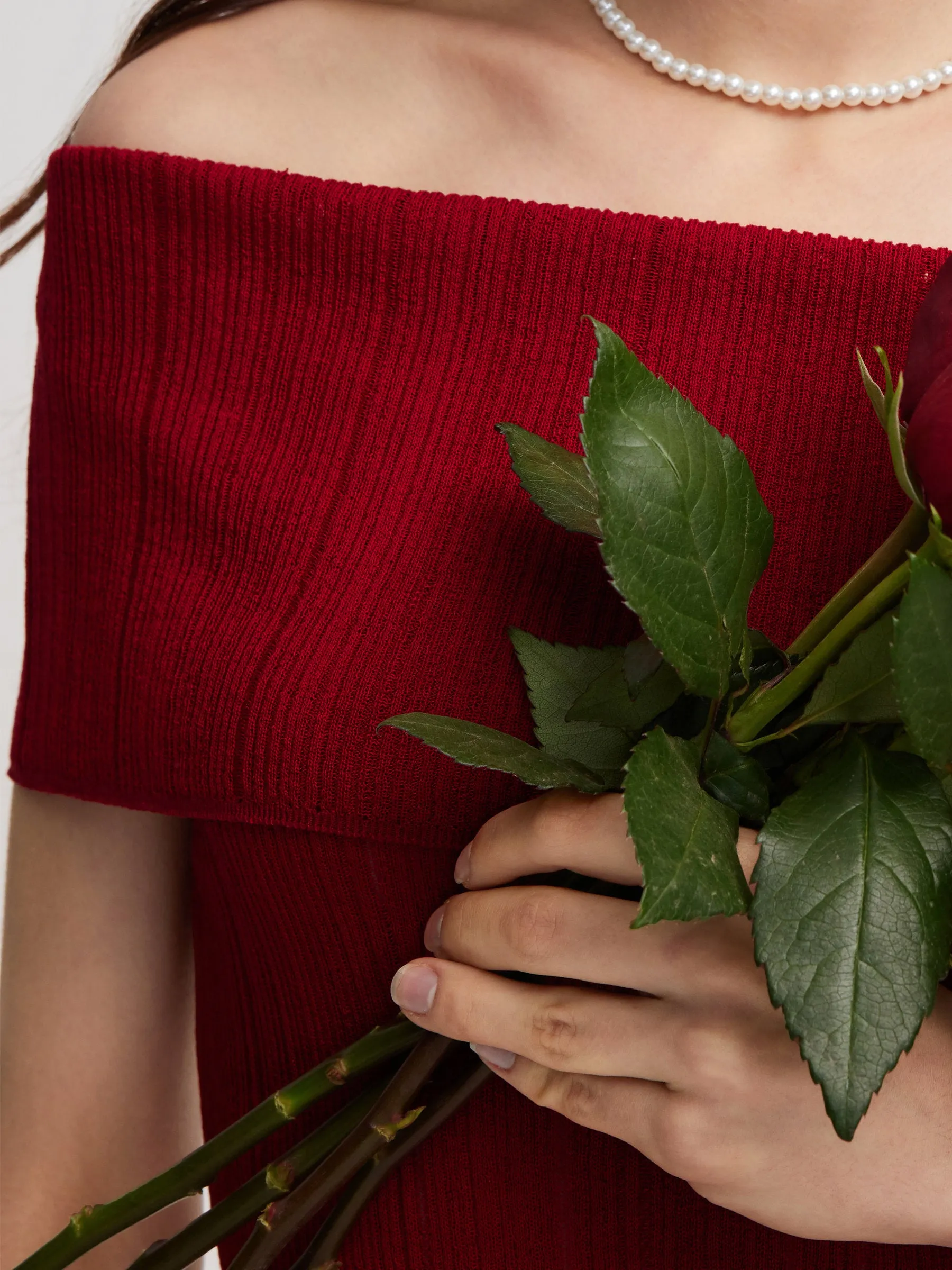 Tencel Blend Off Shoulder Women Knit Top sold by Goelia product image thumbnail 5