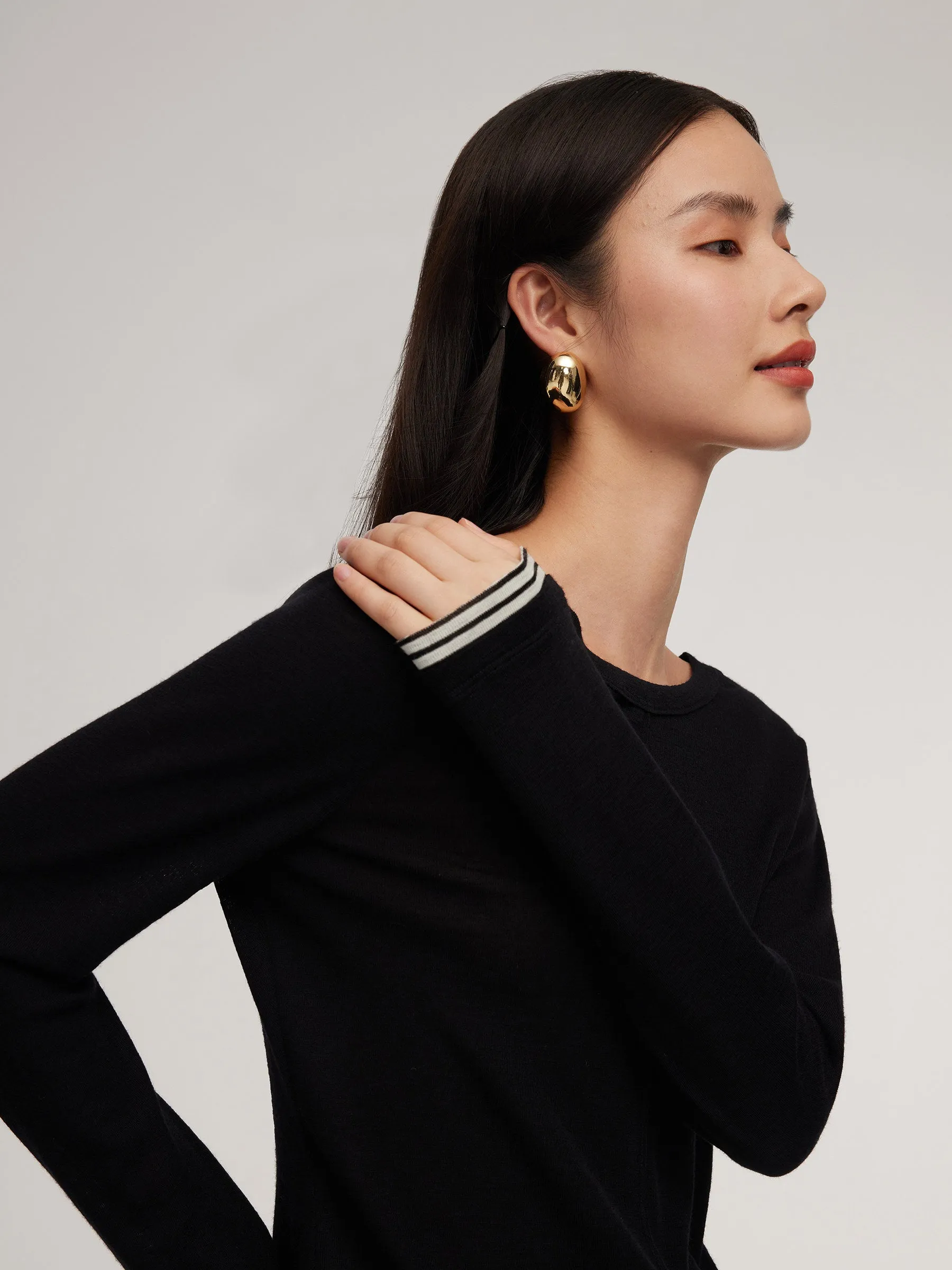 100% Wool Faux Two-Piece Women Knit Top sold by Goelia product image thumbnail 5