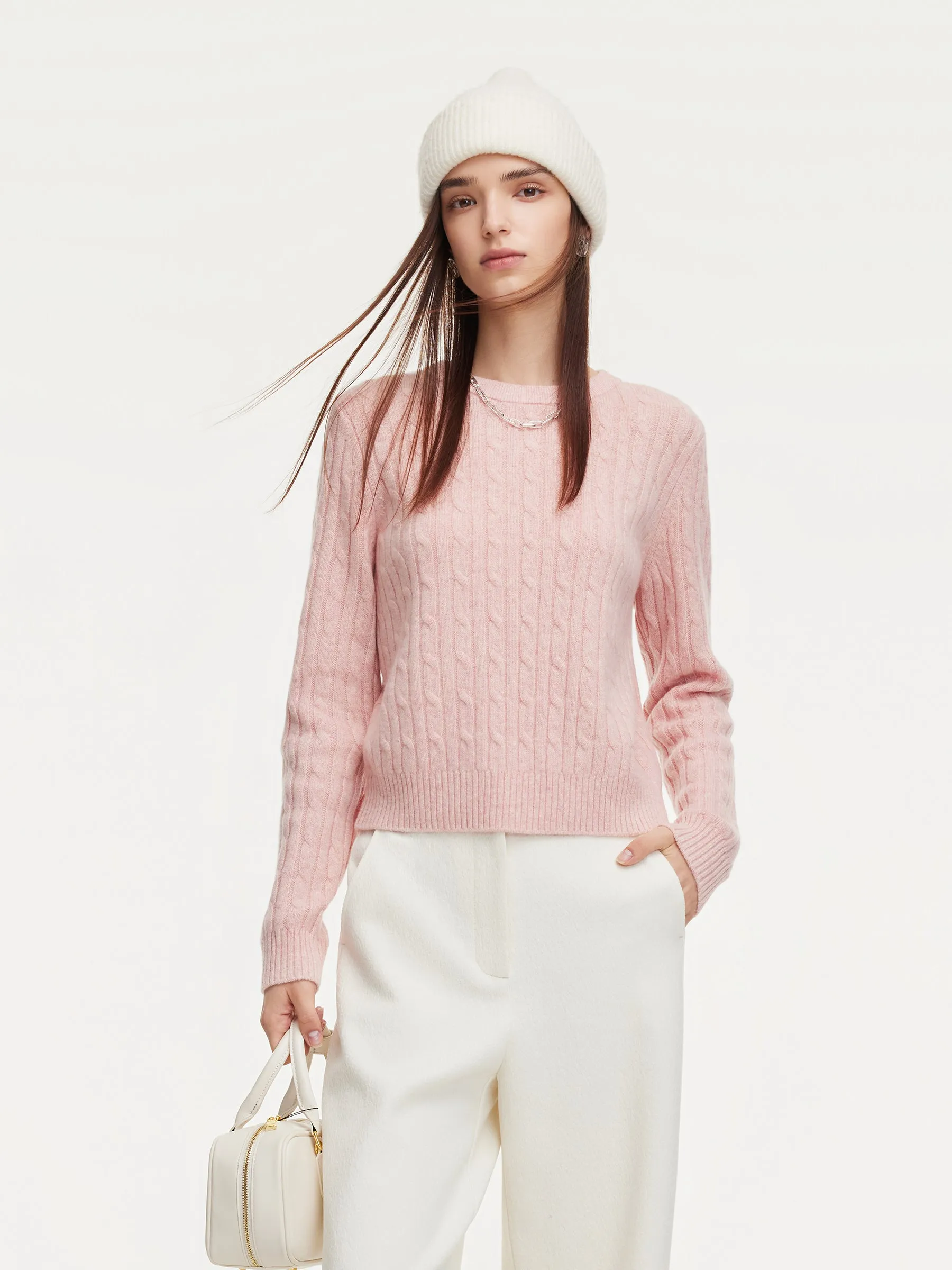 100% Wool Cable Knit Women Sweater sold by Goelia