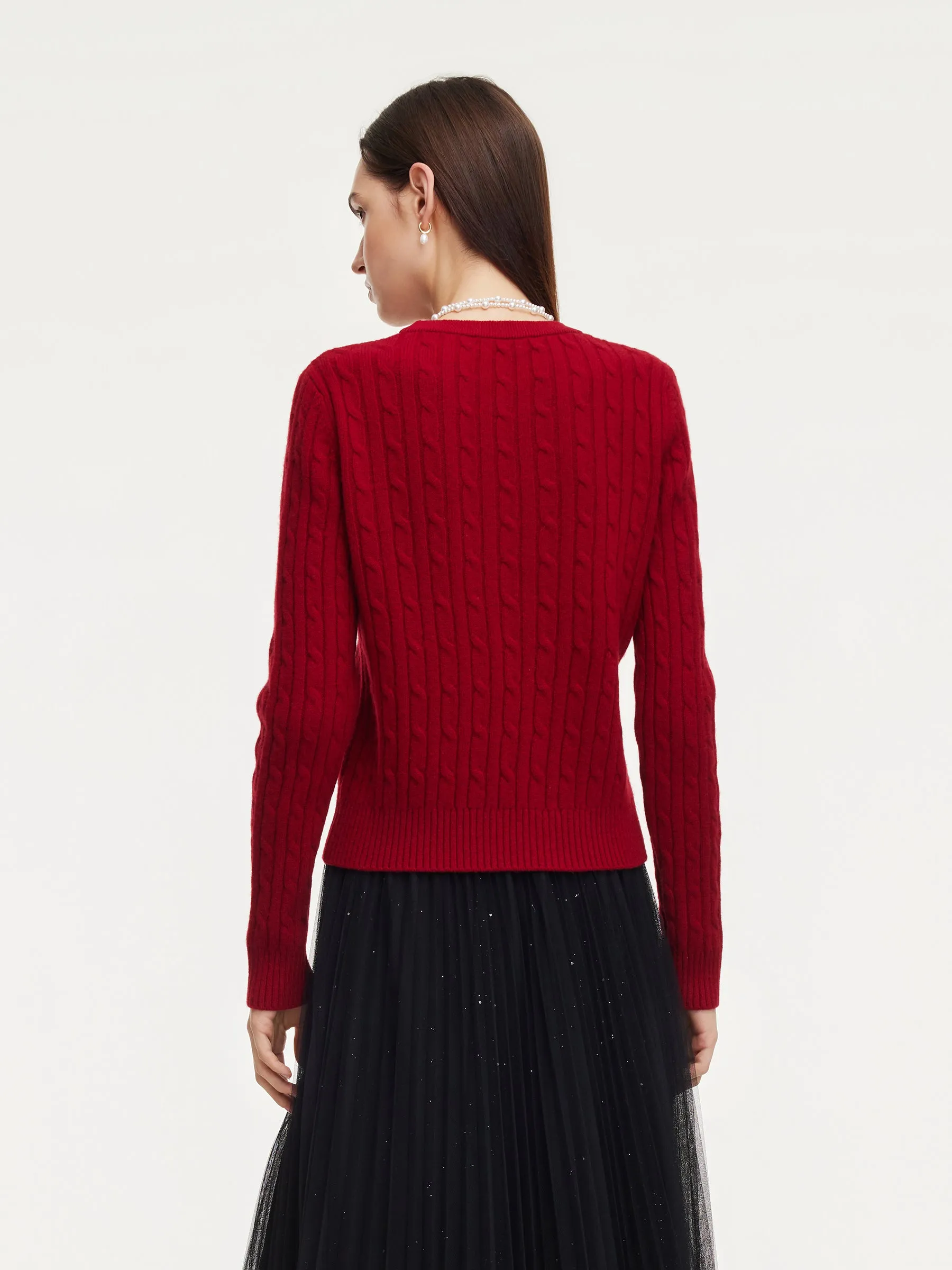 100% Wool Cable Knit Women Sweater sold by Goelia product image thumbnail 4