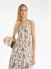 Floral Print Women Midi Spaghetti Strap Dress sold by Goelia