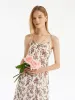 Floral Print Women Midi Spaghetti Strap Dress sold by Goelia