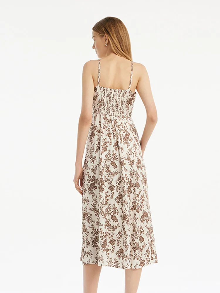 Floral Print Women Midi Spaghetti Strap Dress sold by Goelia product image thumbnail 3