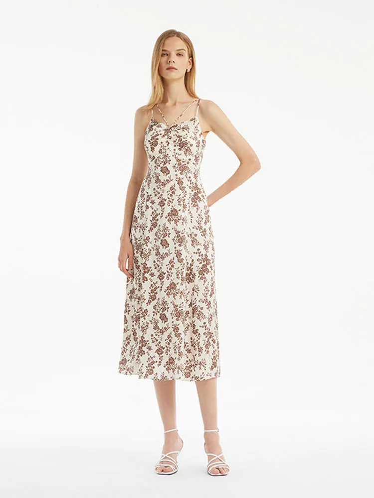 Floral Print Women Midi Spaghetti Strap Dress sold by Goelia product image thumbnail 2