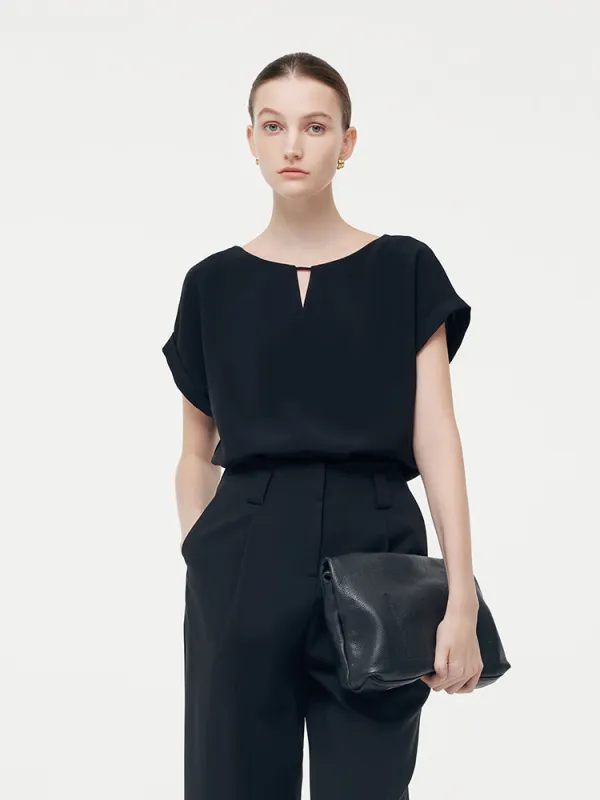 Triacetate Cut Out Women Top sold by Goelia