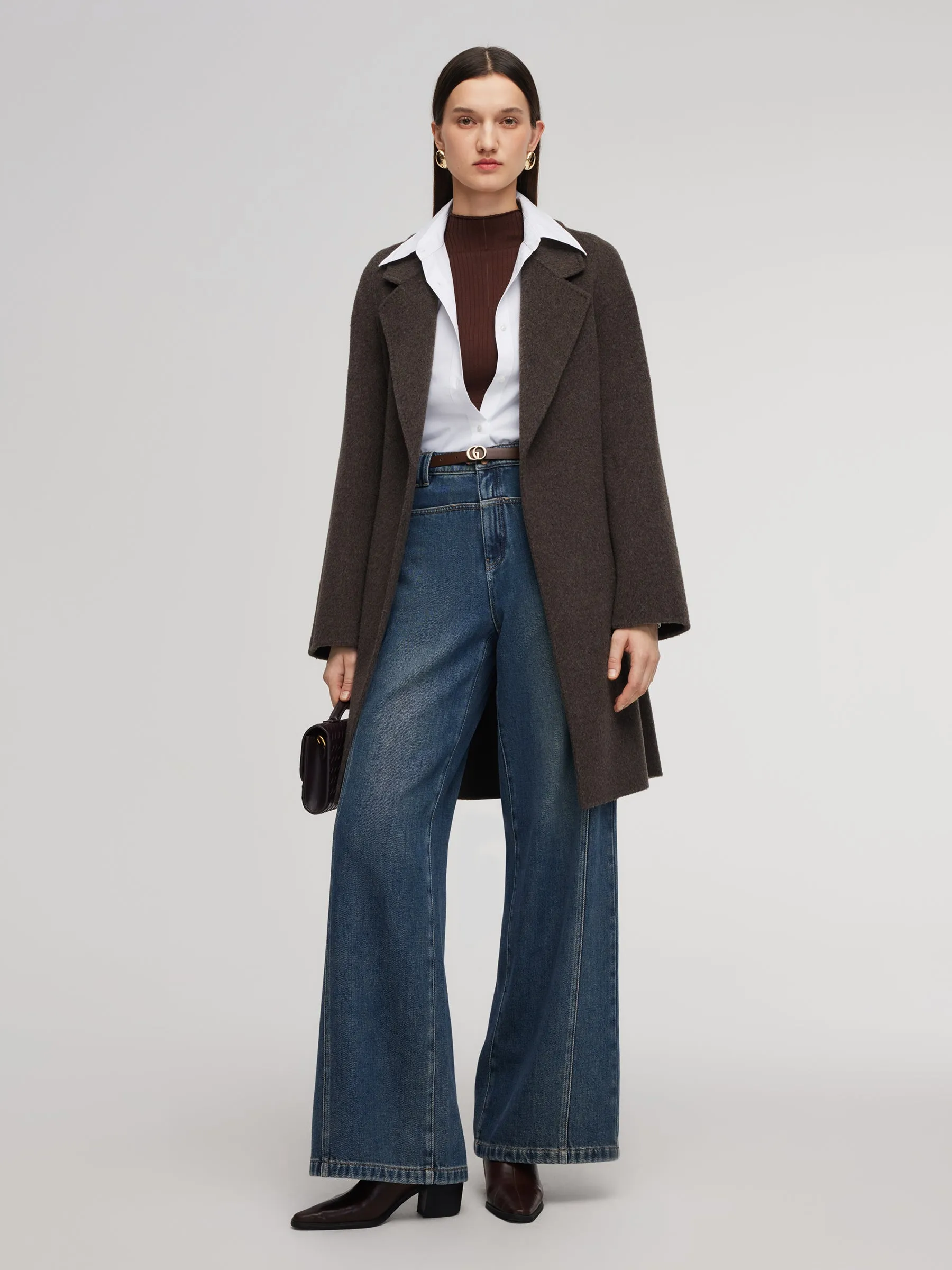 Camel Hair Wool Blend Double-Faced Women Wrap Coat sold by Goelia product image thumbnail 2