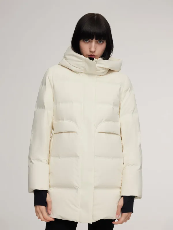 Thermal Tech Back Hooded Goose Down Coat sold by Goelia