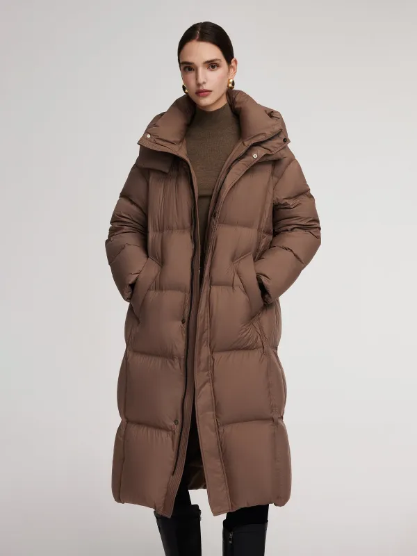 [Preview] Lightweight Hooded Unisex Long Goose Down Coat sold by Goelia