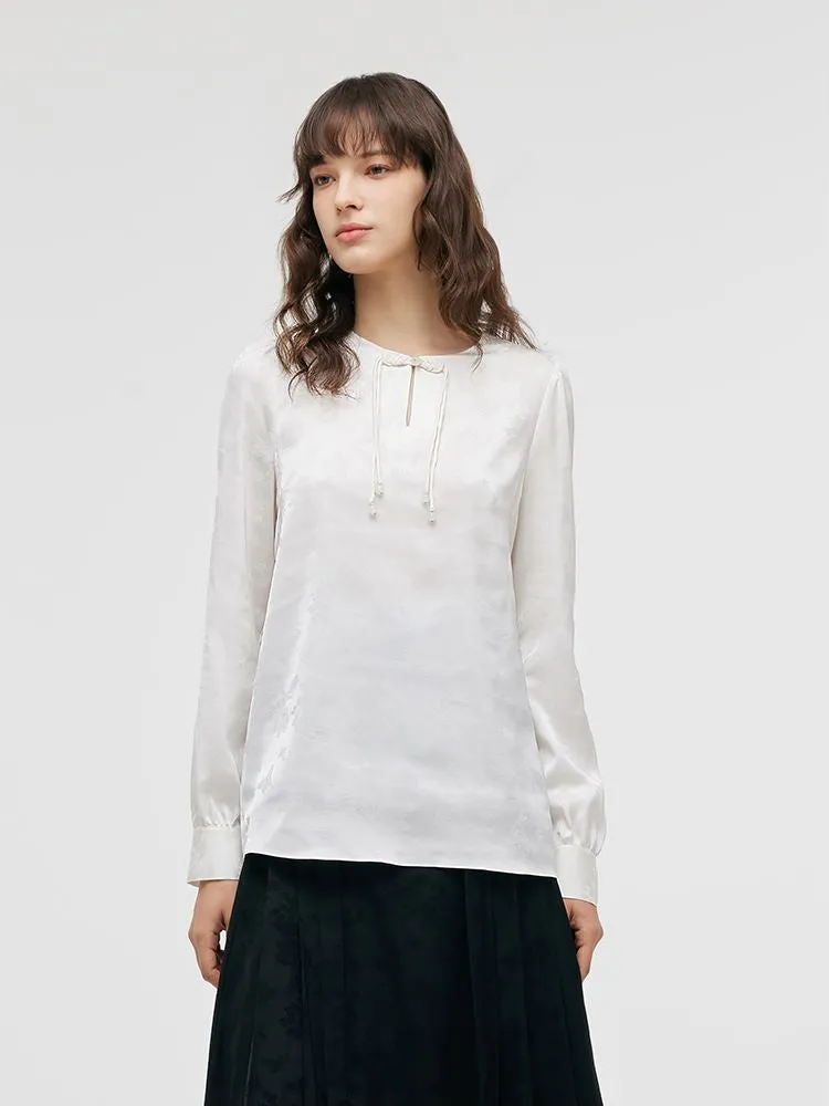 New Chinese-Style Jacquard Mandarin Collared Women Blouse sold by Goelia product image thumbnail 5