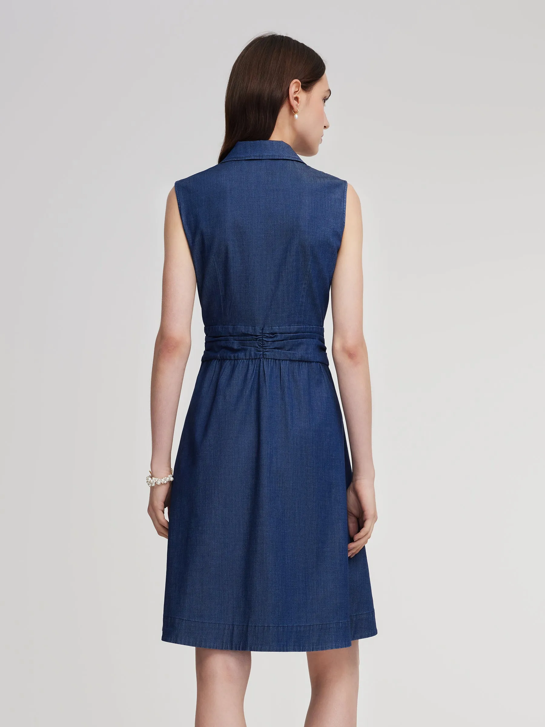 Denim A-Line Sleeveless Women Mini Dress sold by Goelia product image thumbnail 3