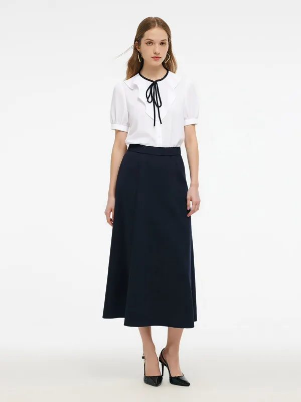 Acetate Blend Shirt And Mermaid Skirt Two-Piece Set sold by Goelia