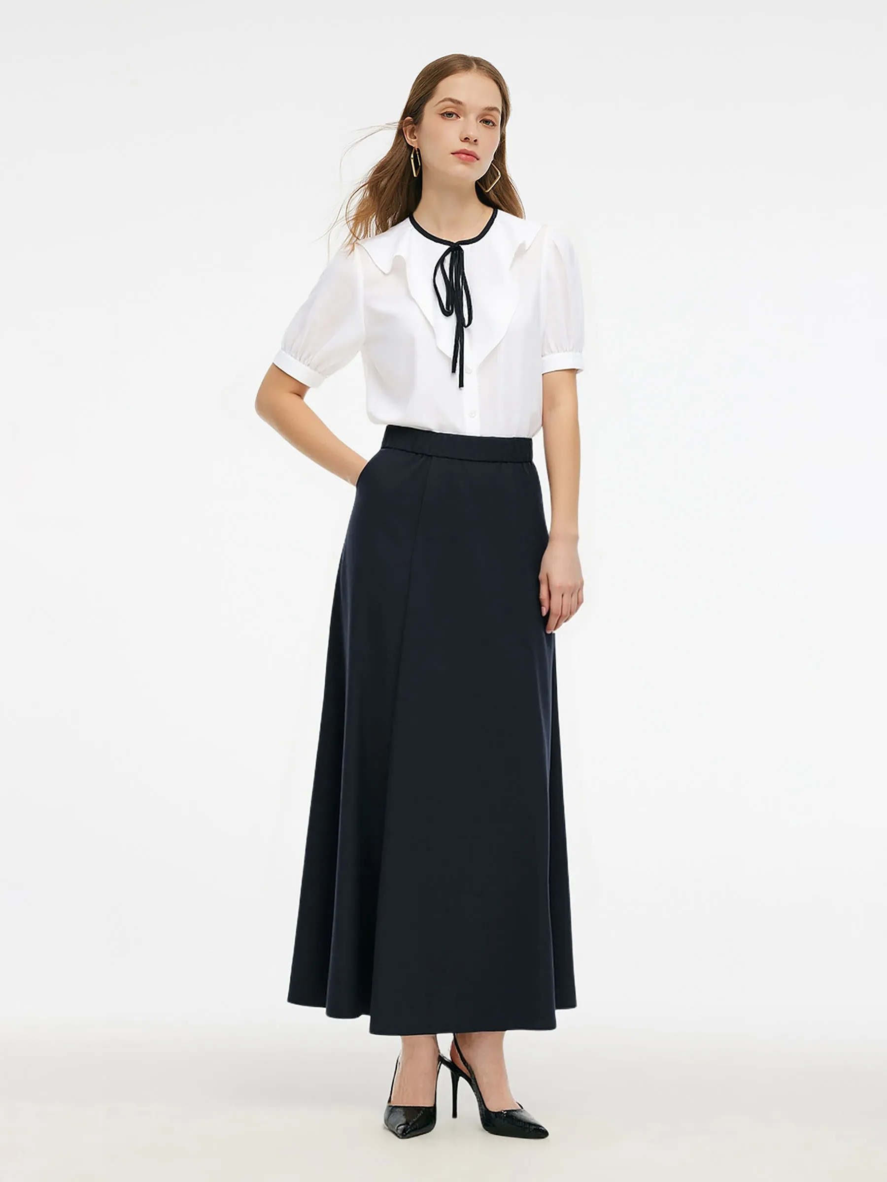 Acetate Blend Shirt And Mermaid Skirt Two-Piece Set sold by Goelia product image thumbnail 2