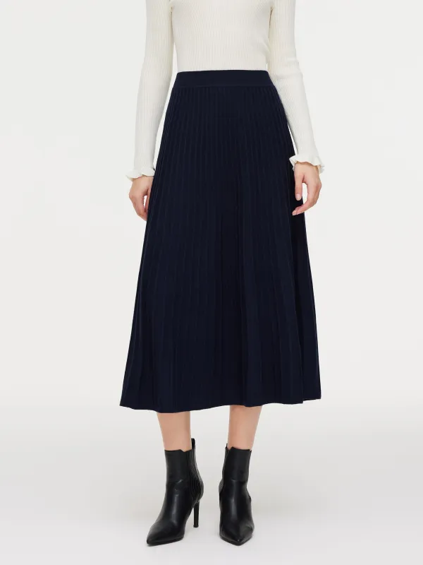 100% Wool A-Line Women Knit Skirt sold by Goelia